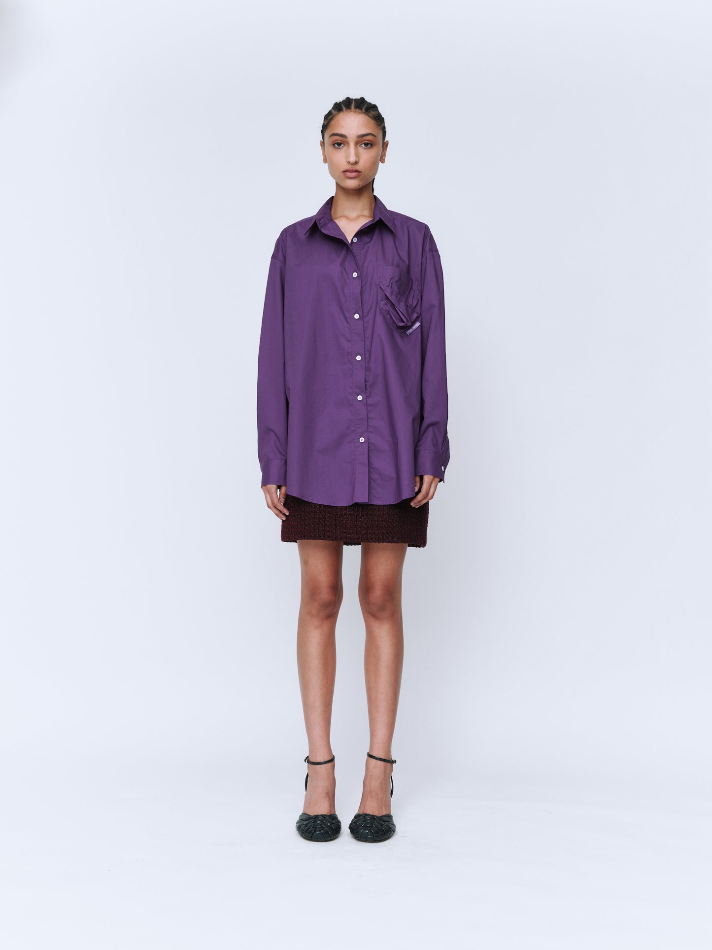 Twisted Pocket Shirt in Grape