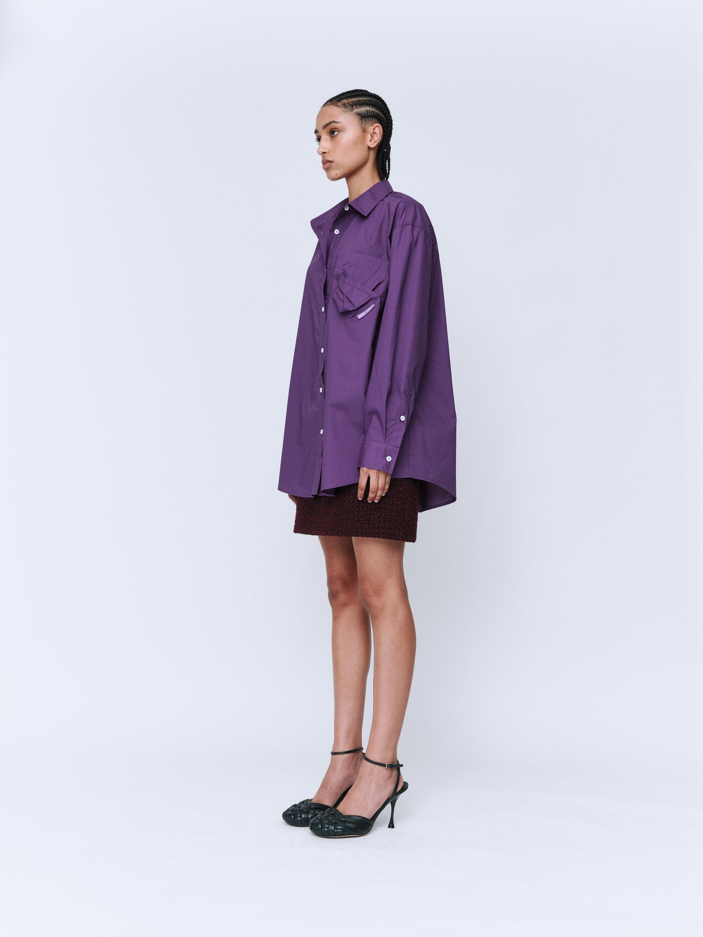 Twisted Pocket Shirt in Grape