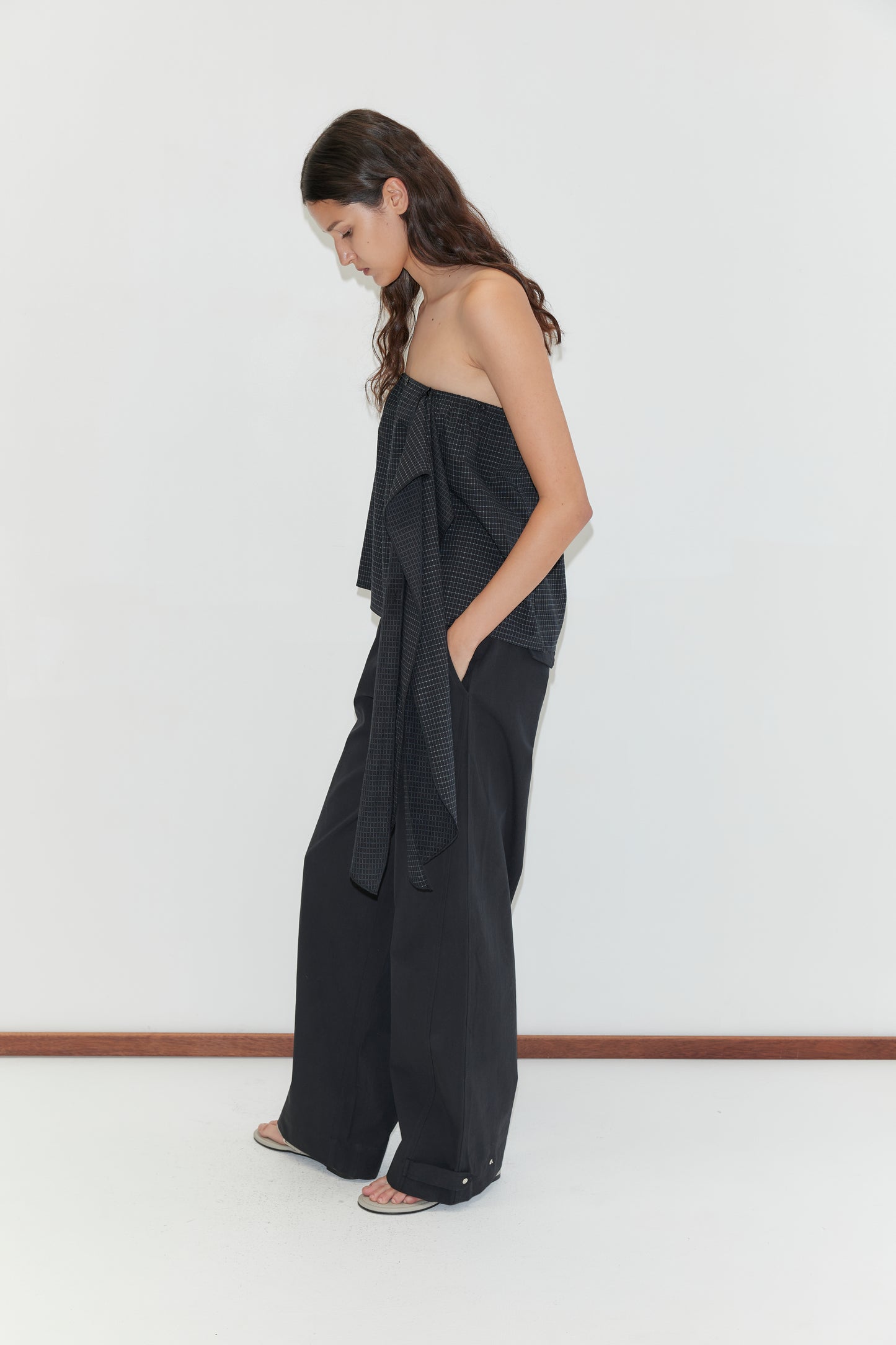 Snap Tab Pant in Black