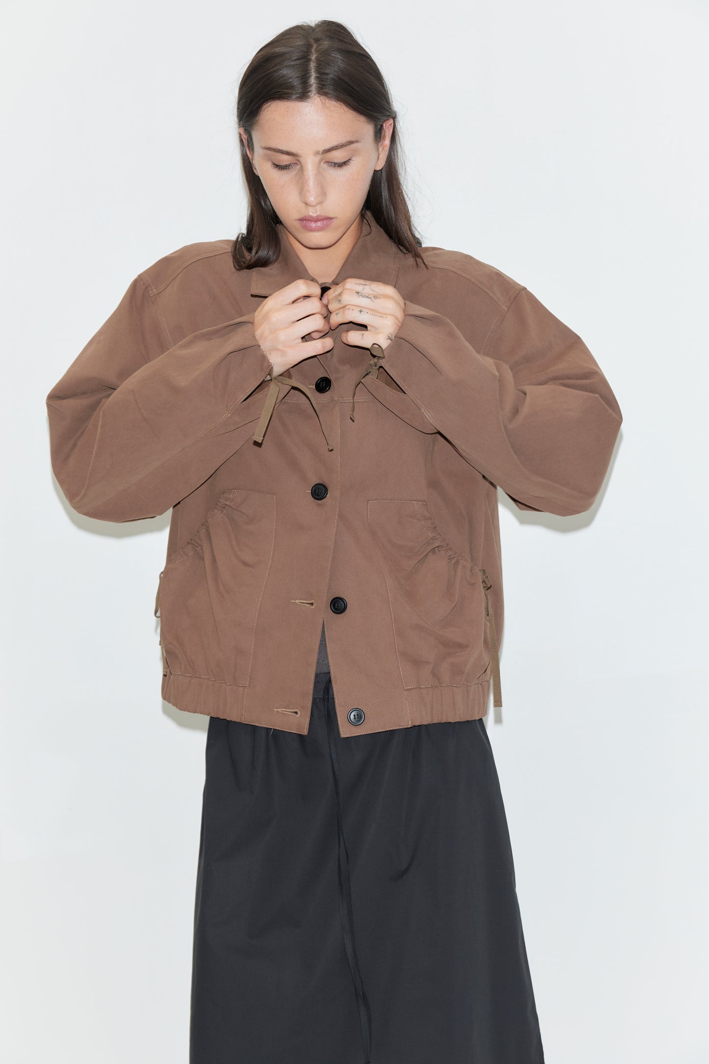 Button Up Jacket in Brown