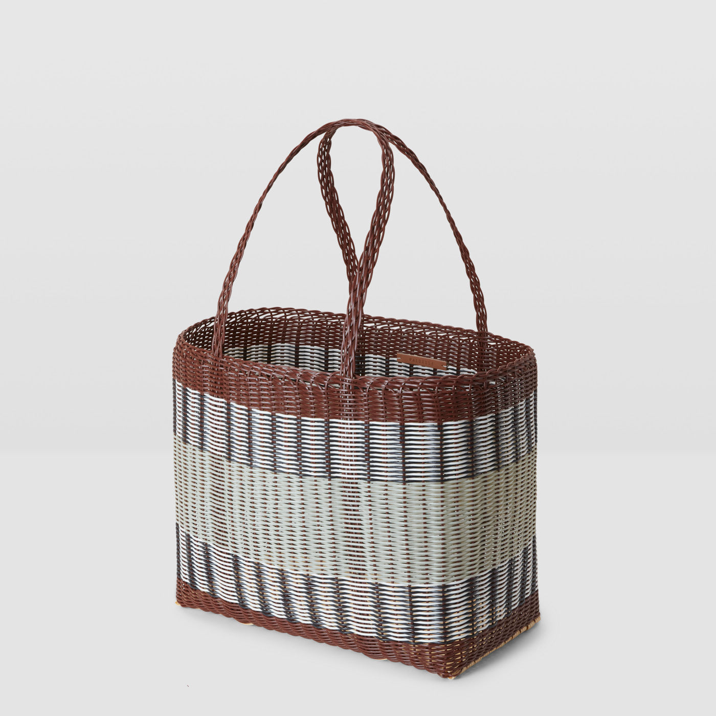 Mercado Tote Basket in Chocolate & Palm