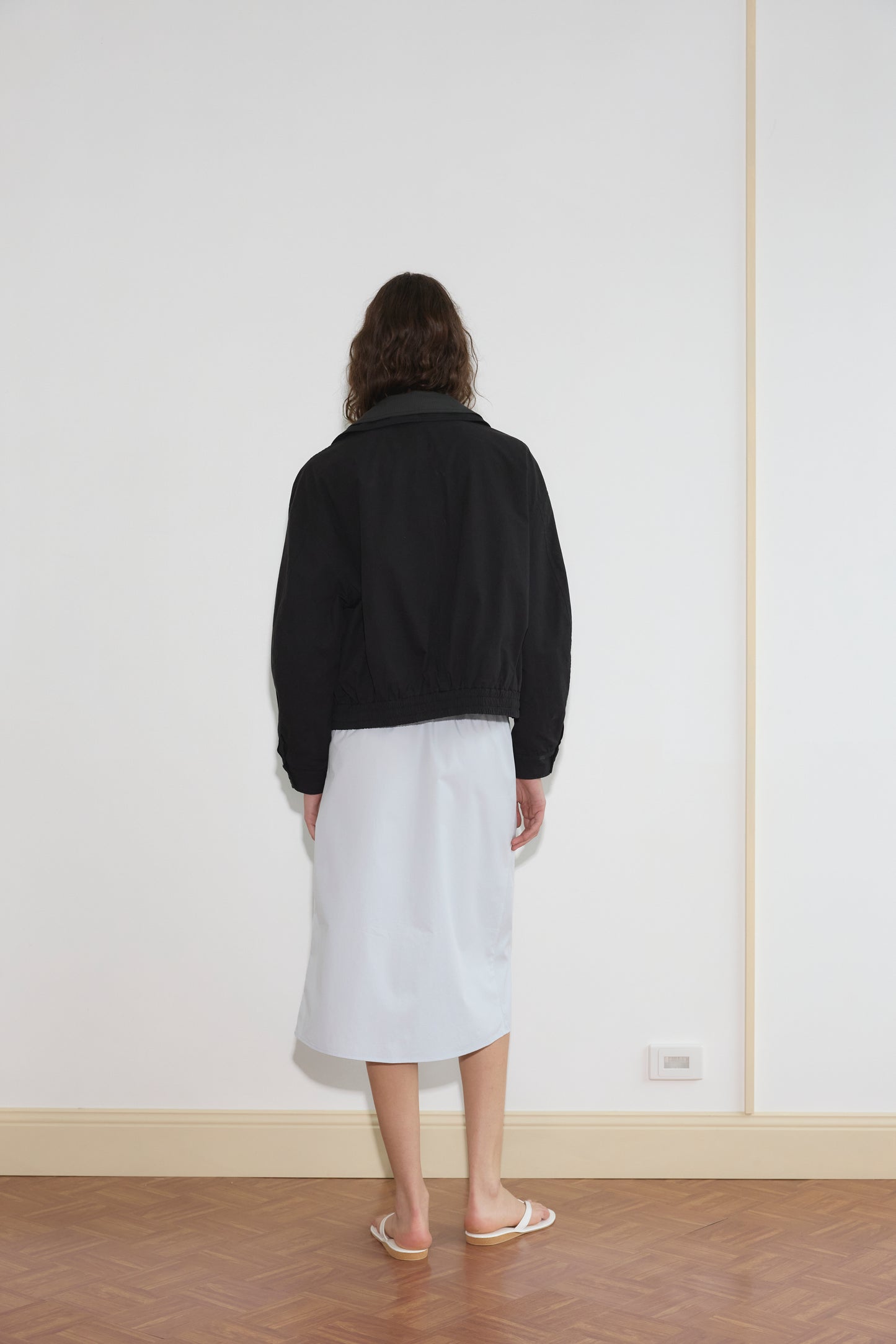 Collared Zip Jacket in Black Contrast