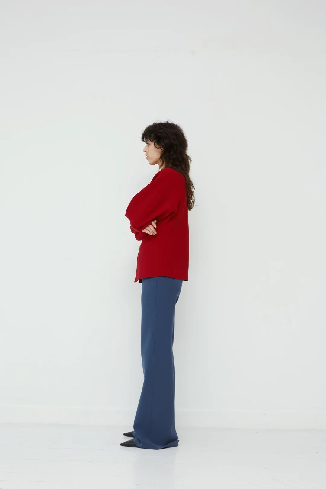 Cardigan in Dark Red