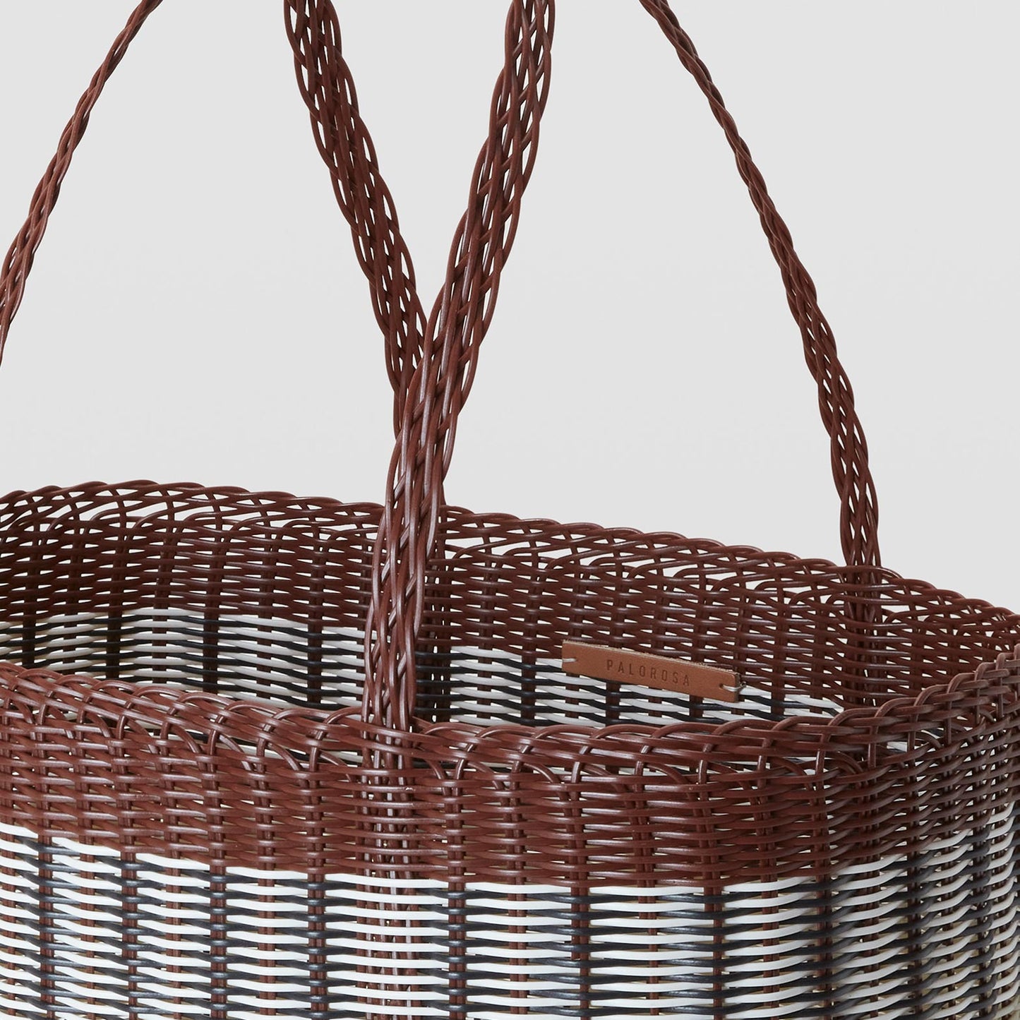 Mercado Tote Basket in Chocolate & Palm