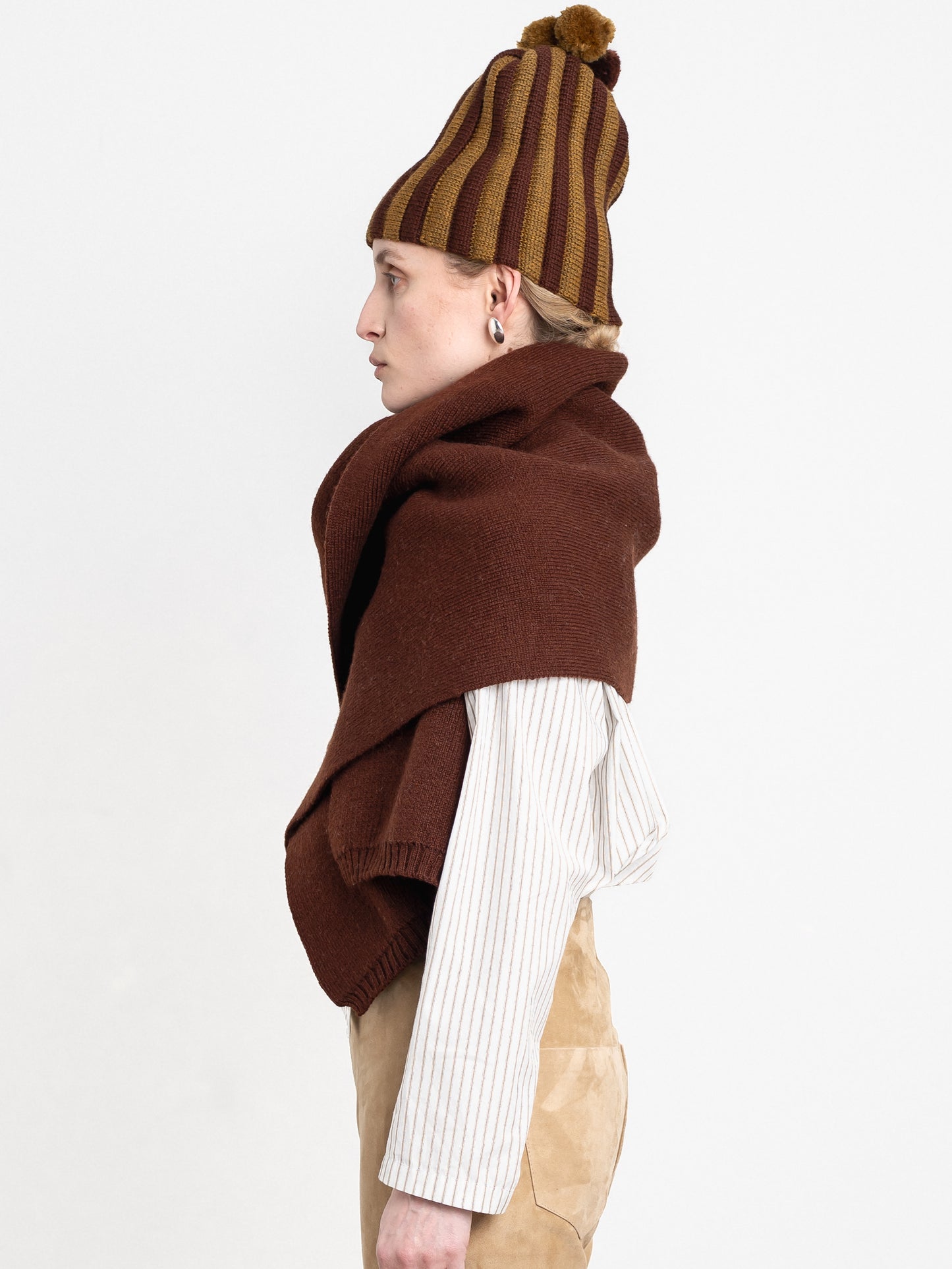 British Merino Wool Scarf in Bordeaux