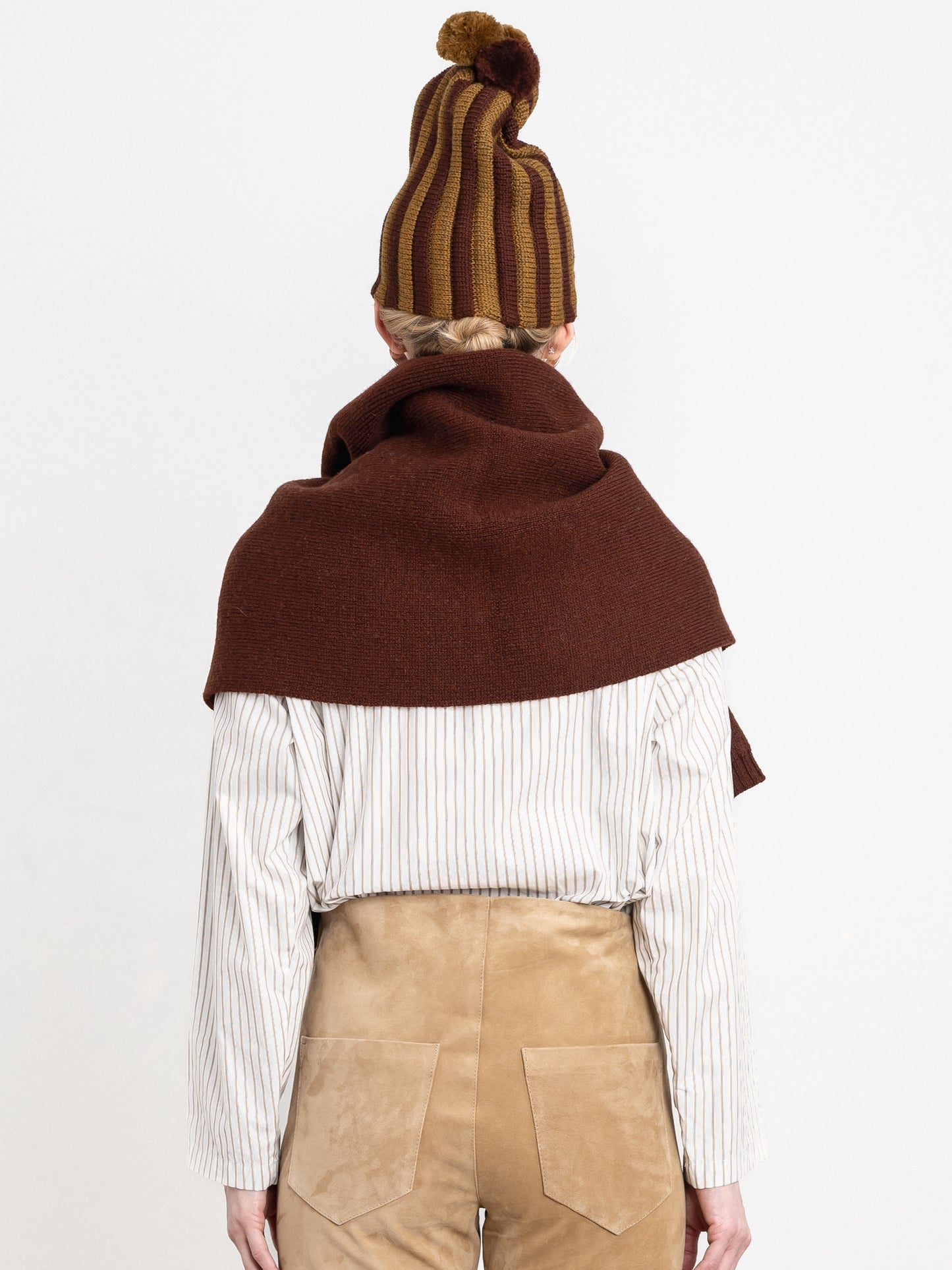 British Merino Wool Scarf in Bordeaux
