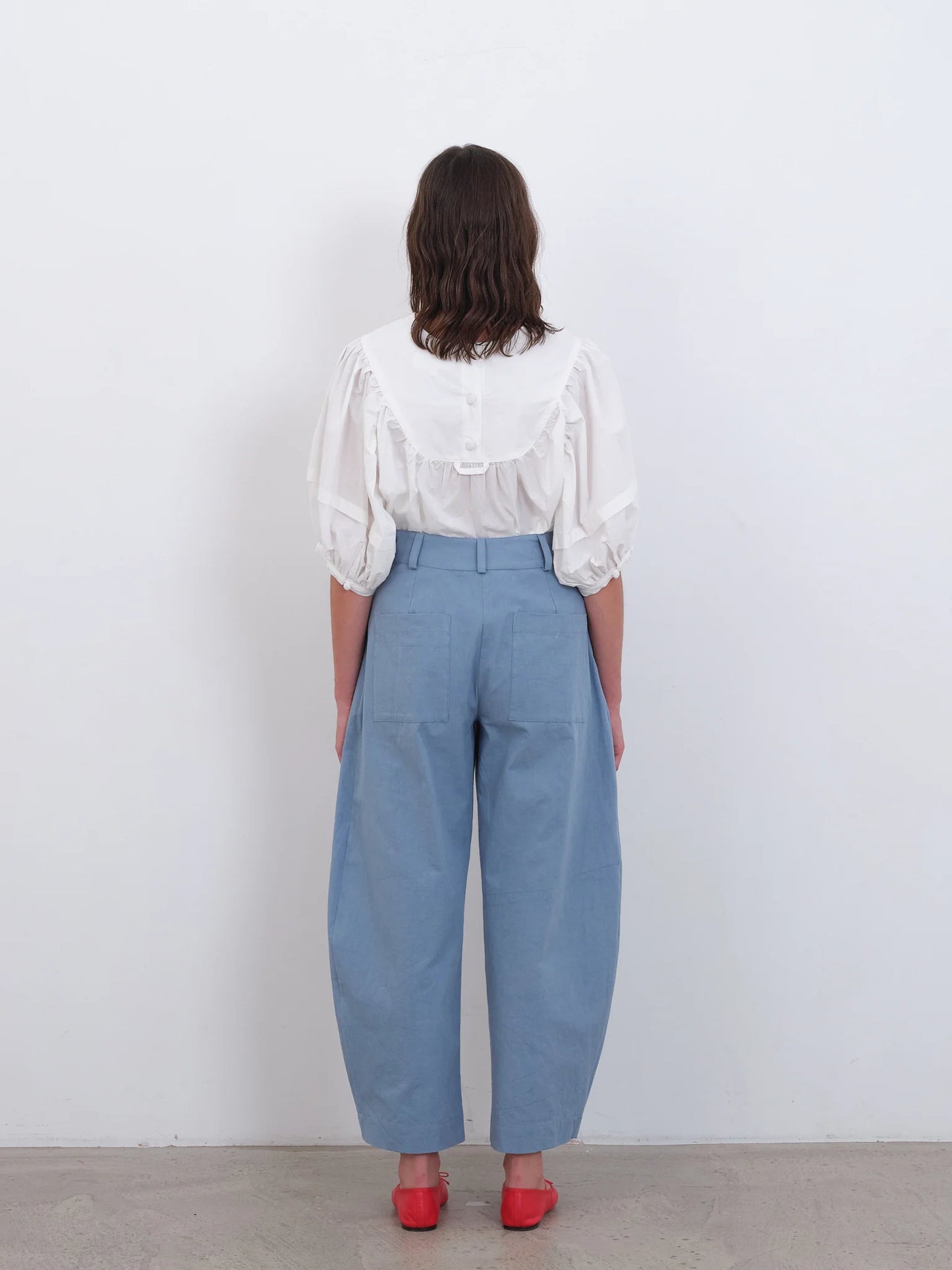 Japanese Cotton Canvas Robyn Trouser in Canyon Blue