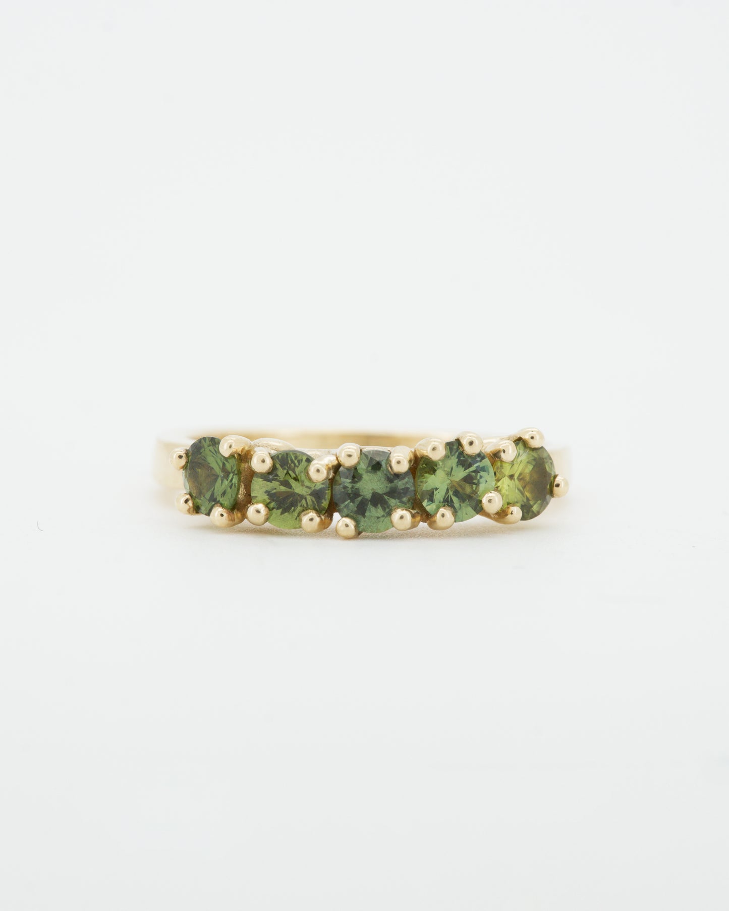 Green Sapphires & 9ct Yellow Gold
