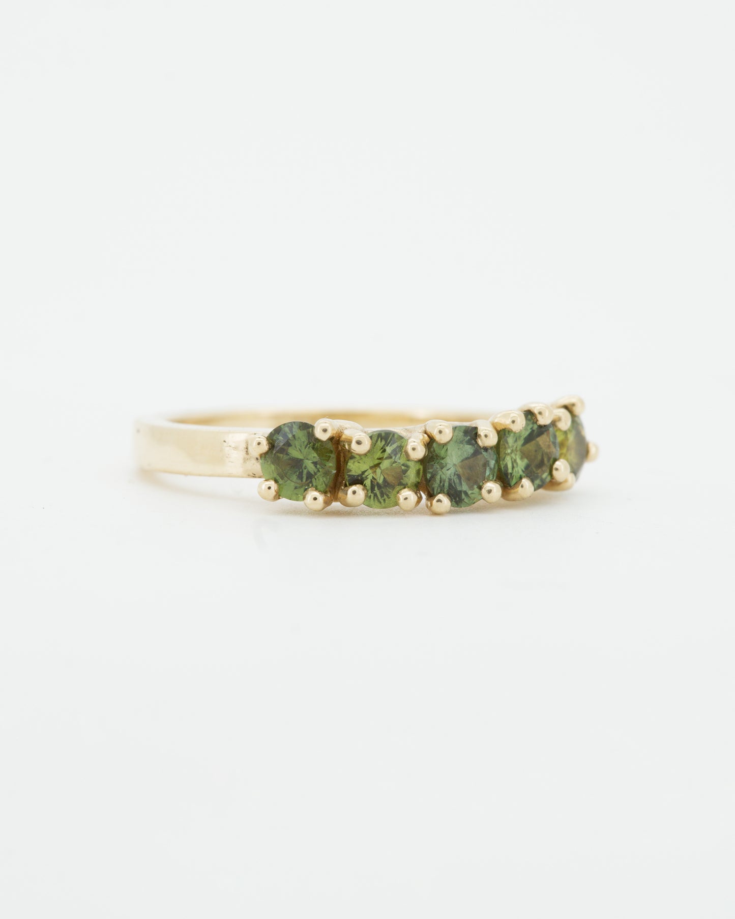 Green Sapphires & 9ct Yellow Gold