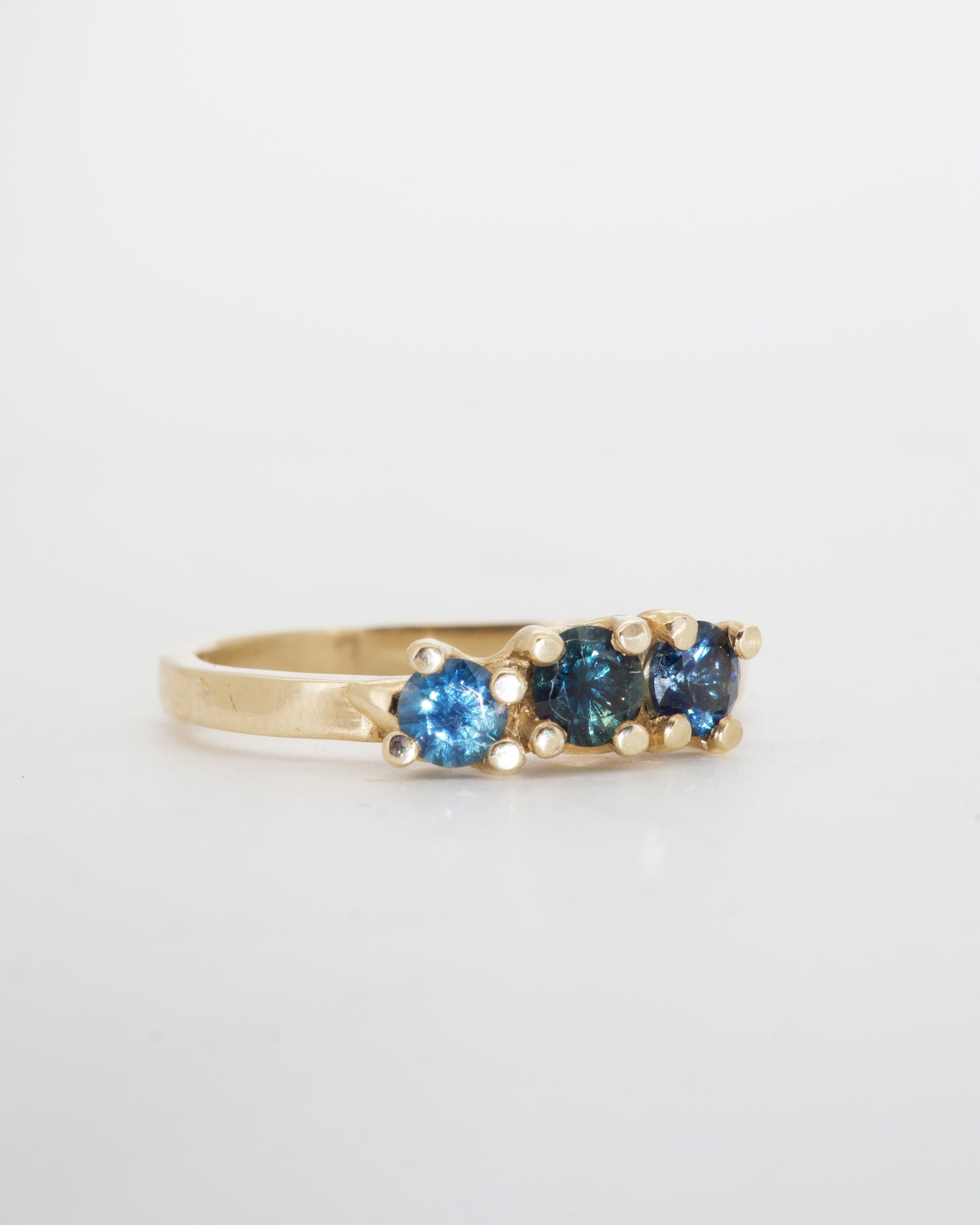 Teal Sapphires & 9ct Yellow Gold