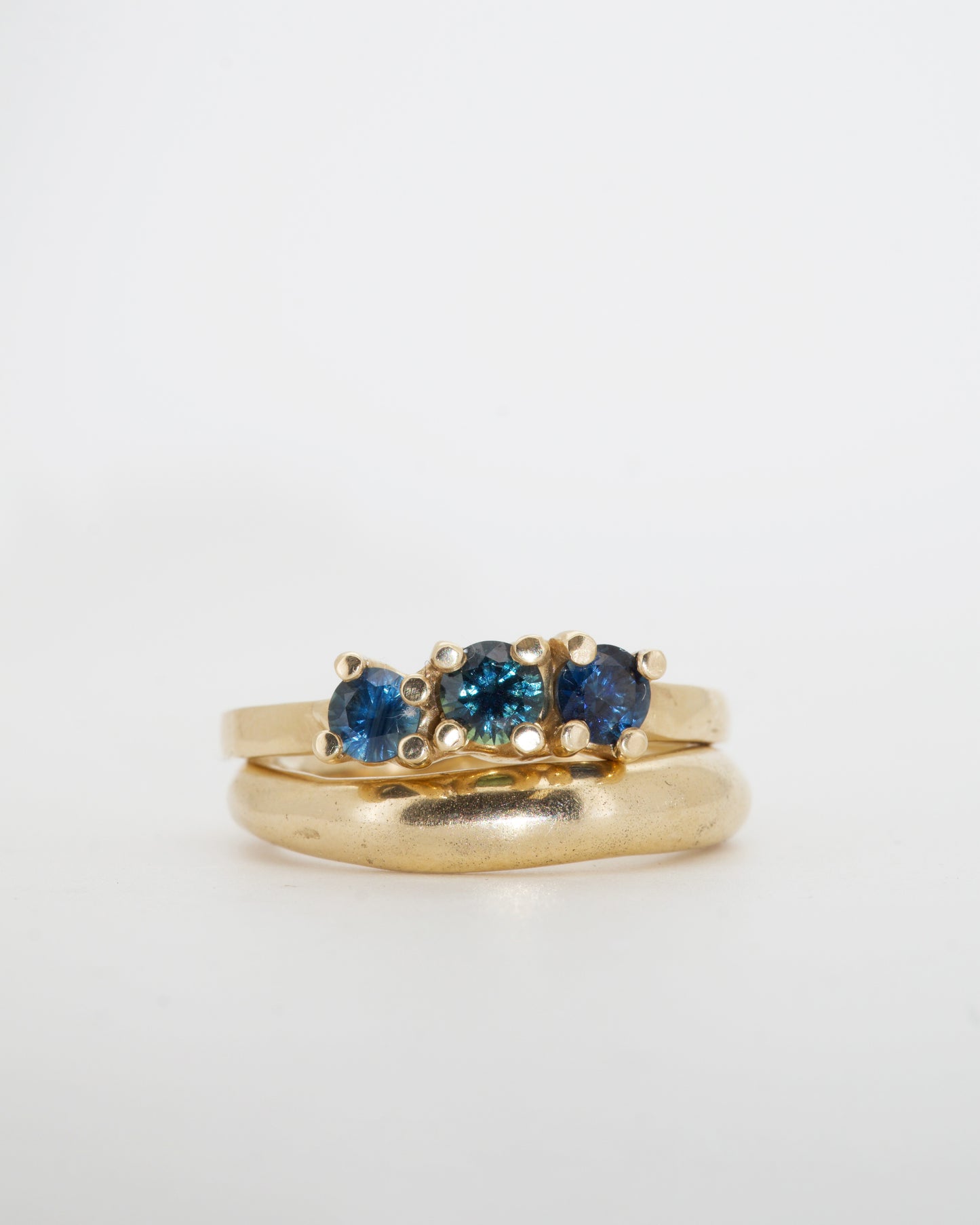 Teal Sapphires & 9ct Yellow Gold
