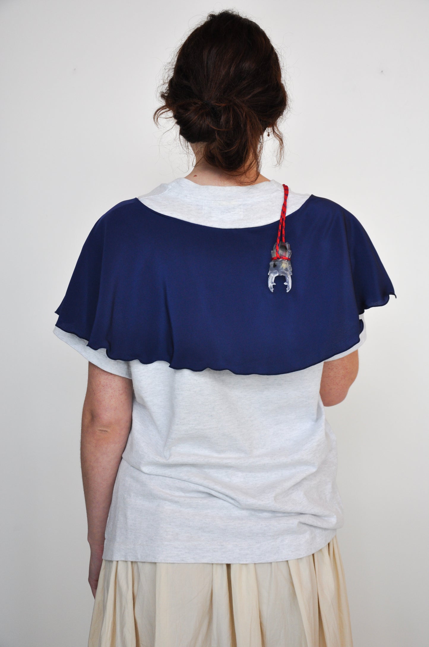Frill T-Shirt in Blue & Navy