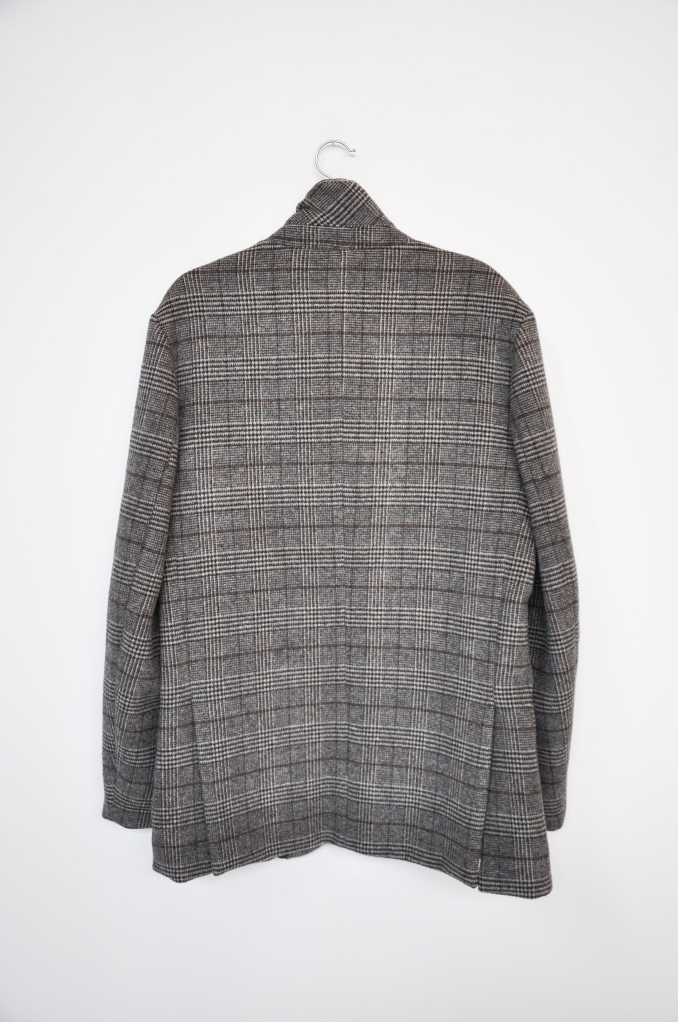 Benjamin Alexander Oversized Wool Jacket - grey tartan
