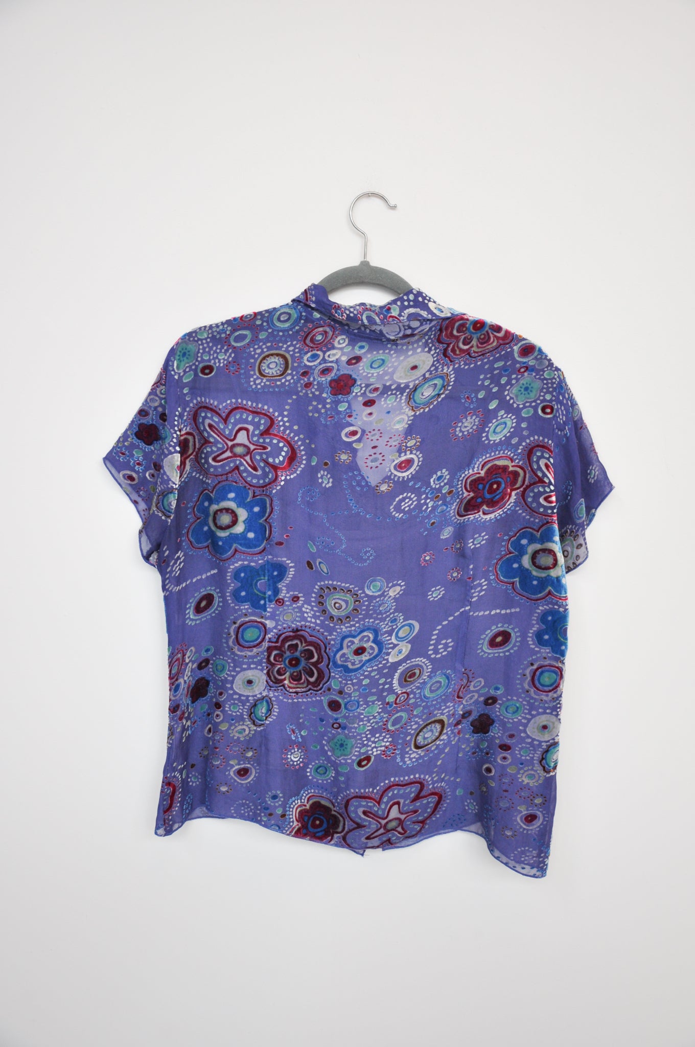 MP Floral Velvet Blouse - purple