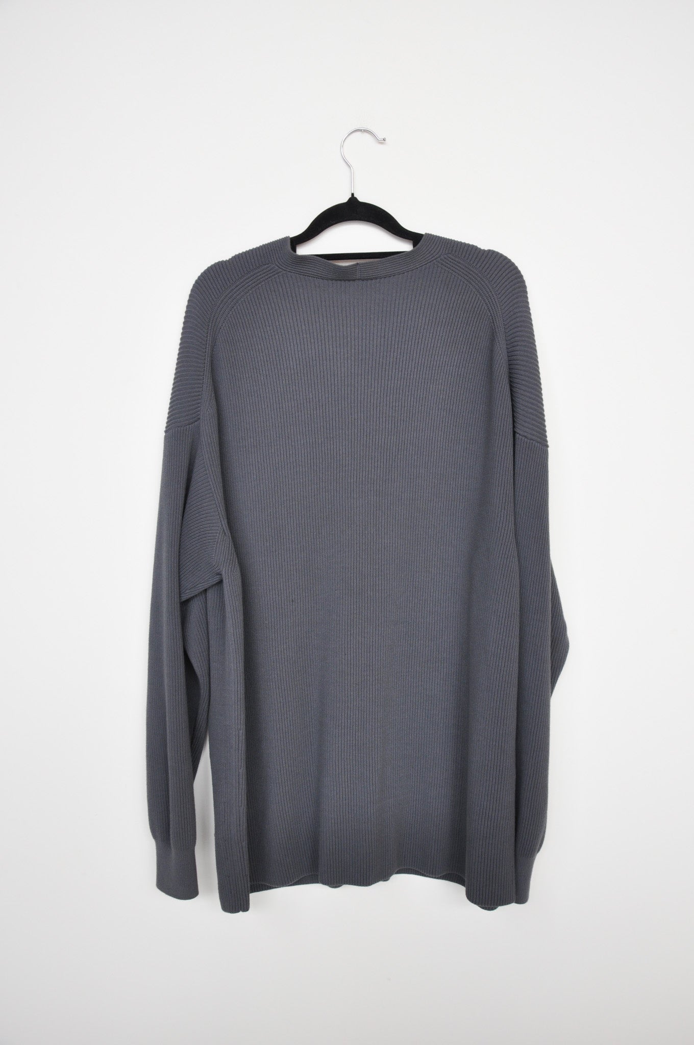 Auralee Ribbed Cardigan - Grey