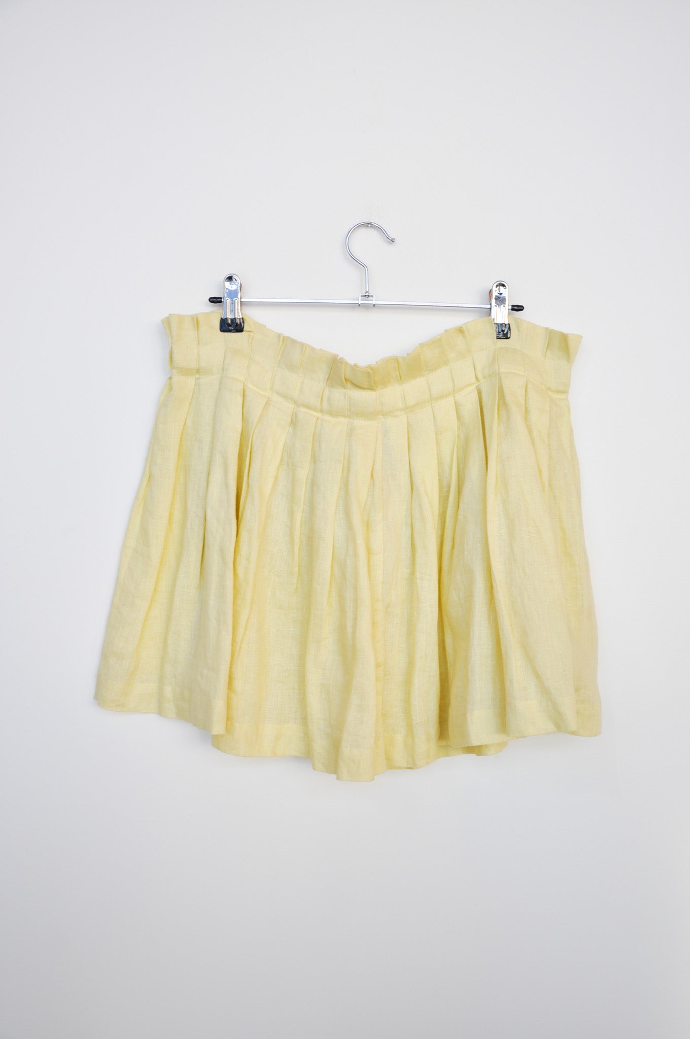 Wixii Linen Pleated Skirt - Yellow