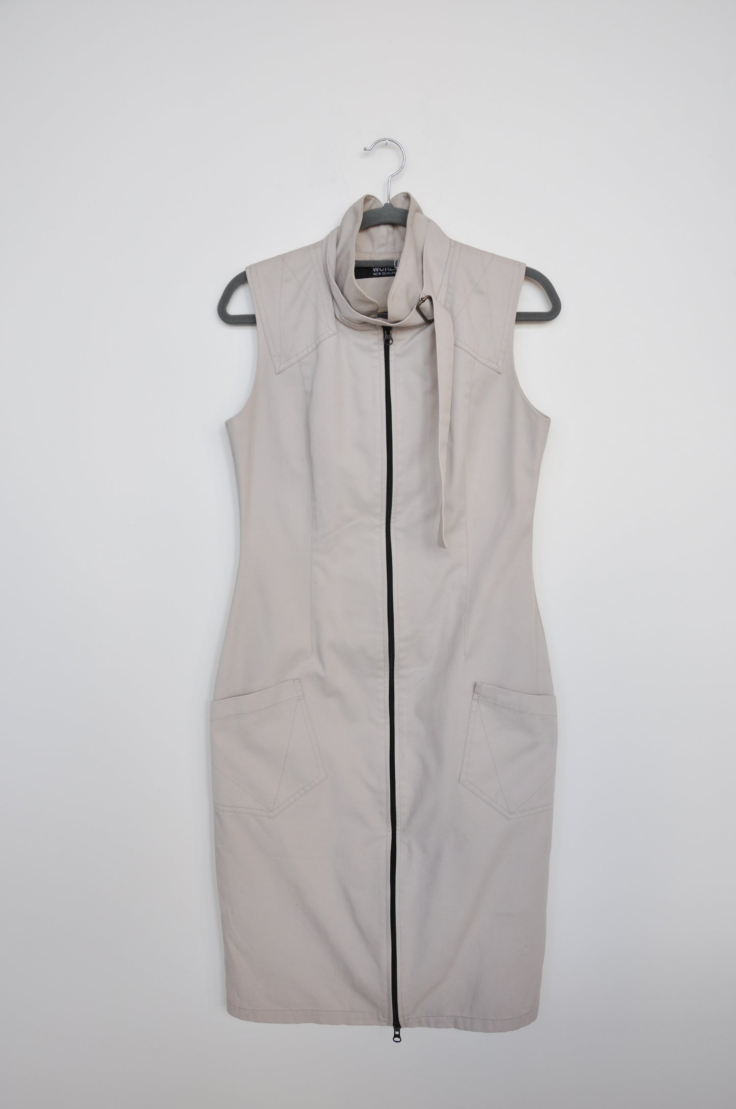 World Sleeveless Dress - tan