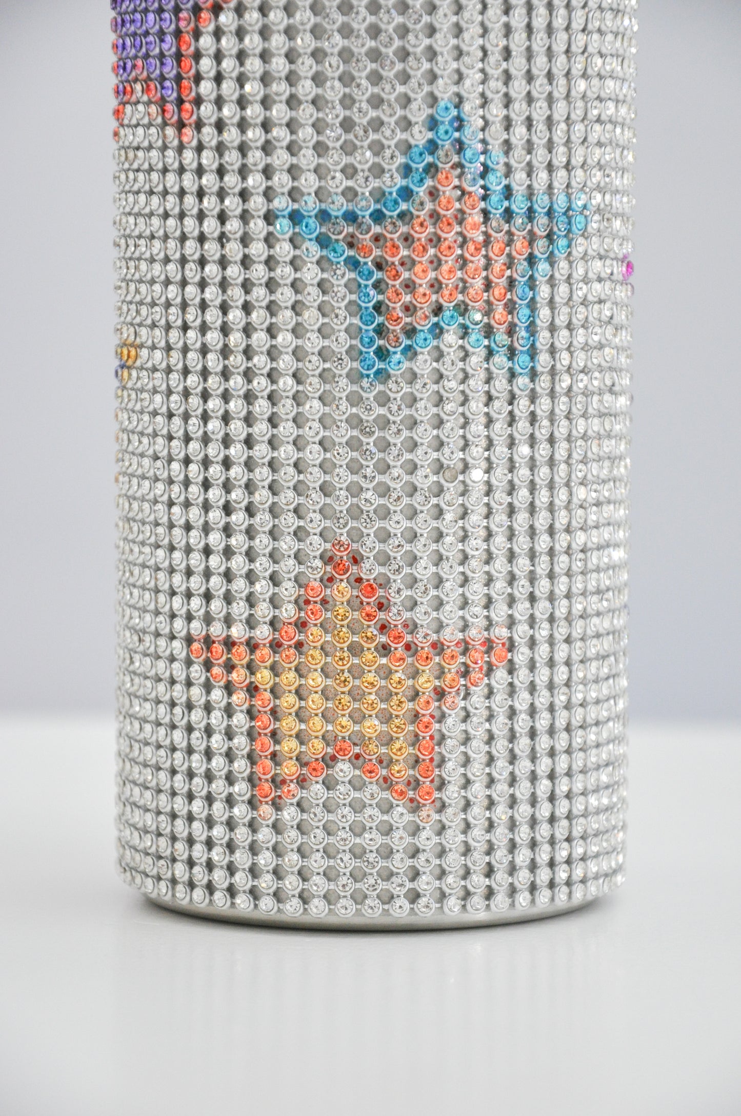 Rhinestone Water Bottle in Rainbow Star