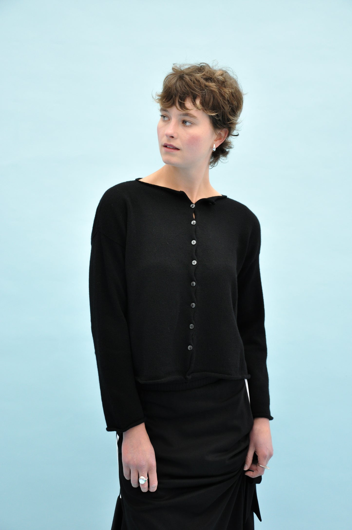 Doll's Reversible Cardigan in Black