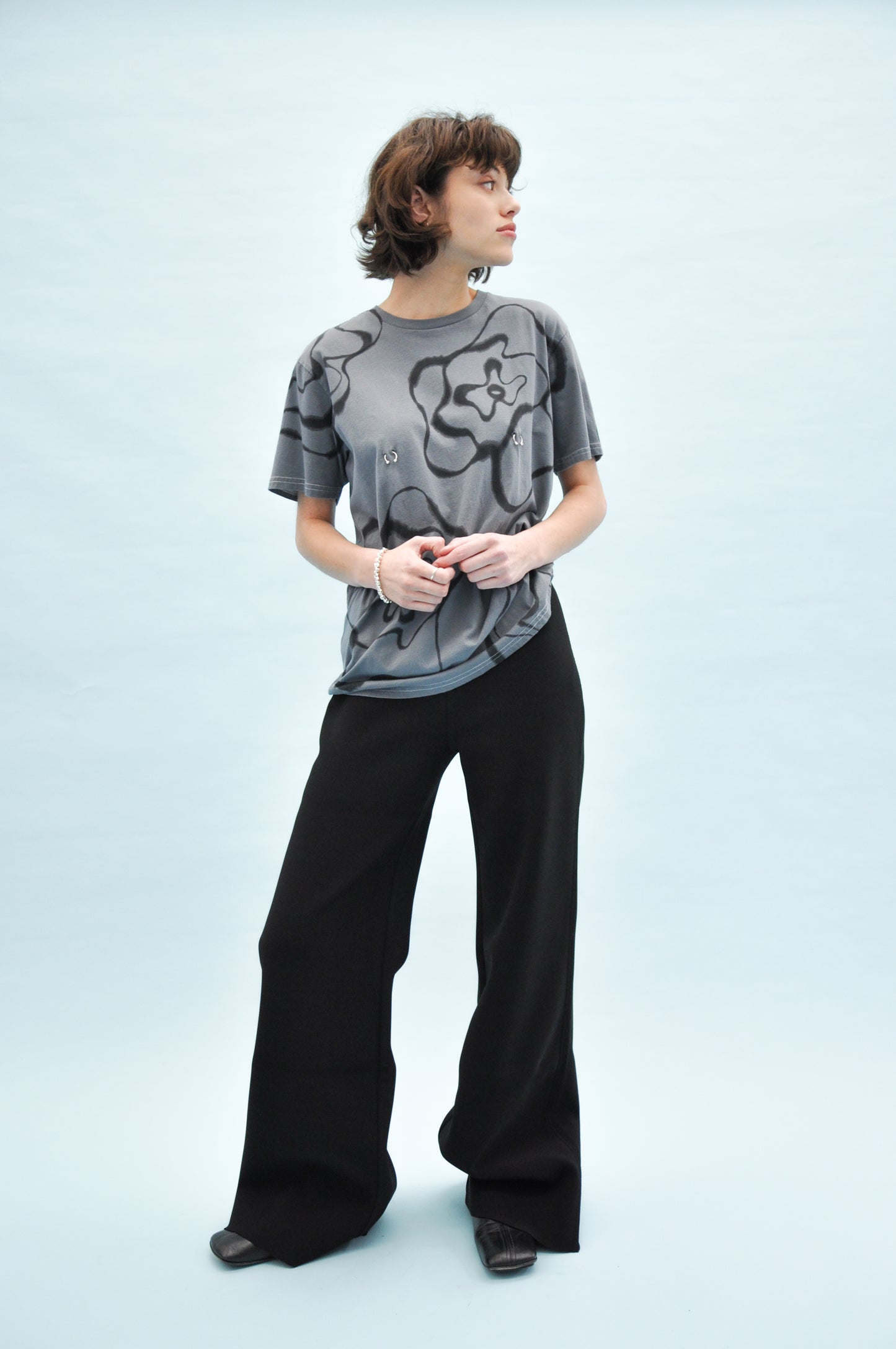 Wide Bootcut Trouser in Black