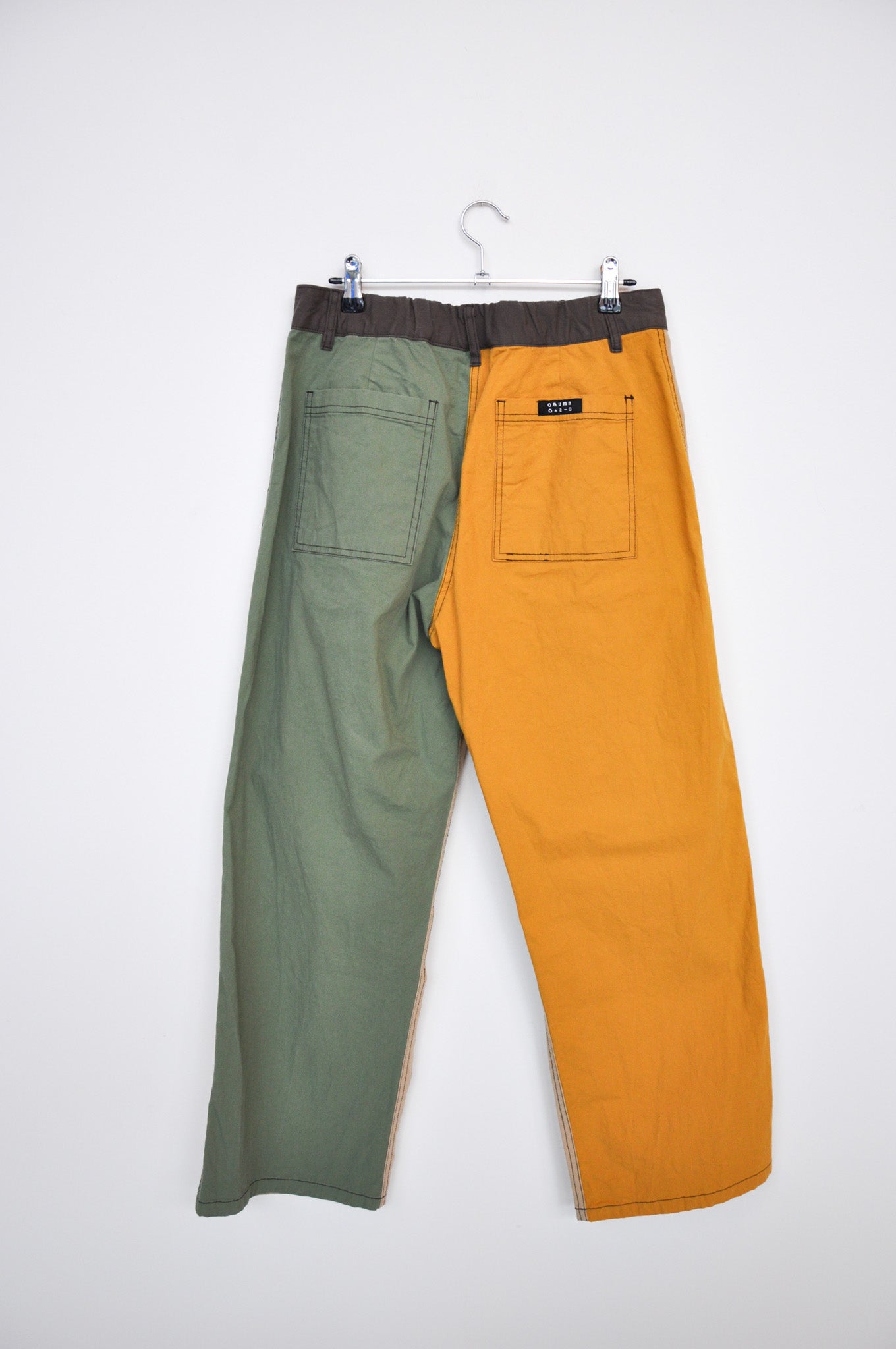 ORUMM Wide Tuck Pants - Sand/Green/Yellow