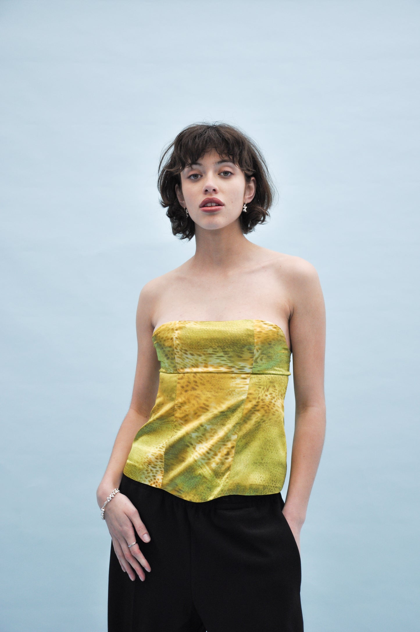 Rattle Corset in Green Gecko