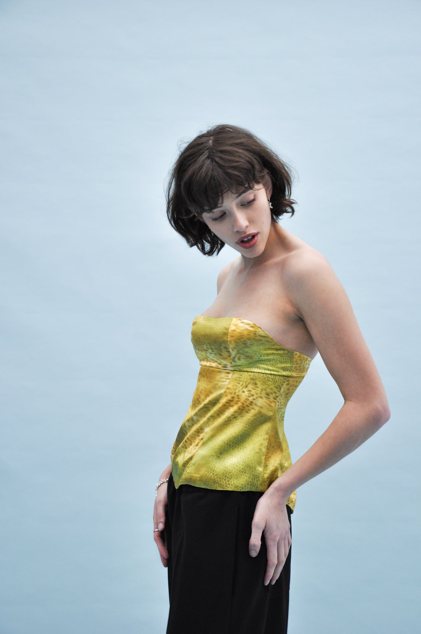 Rattle Corset in Green Gecko