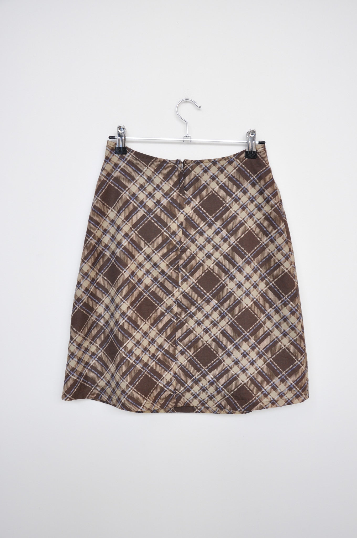 Karen Walker Mini Skirt - Brown/Blue Tartan