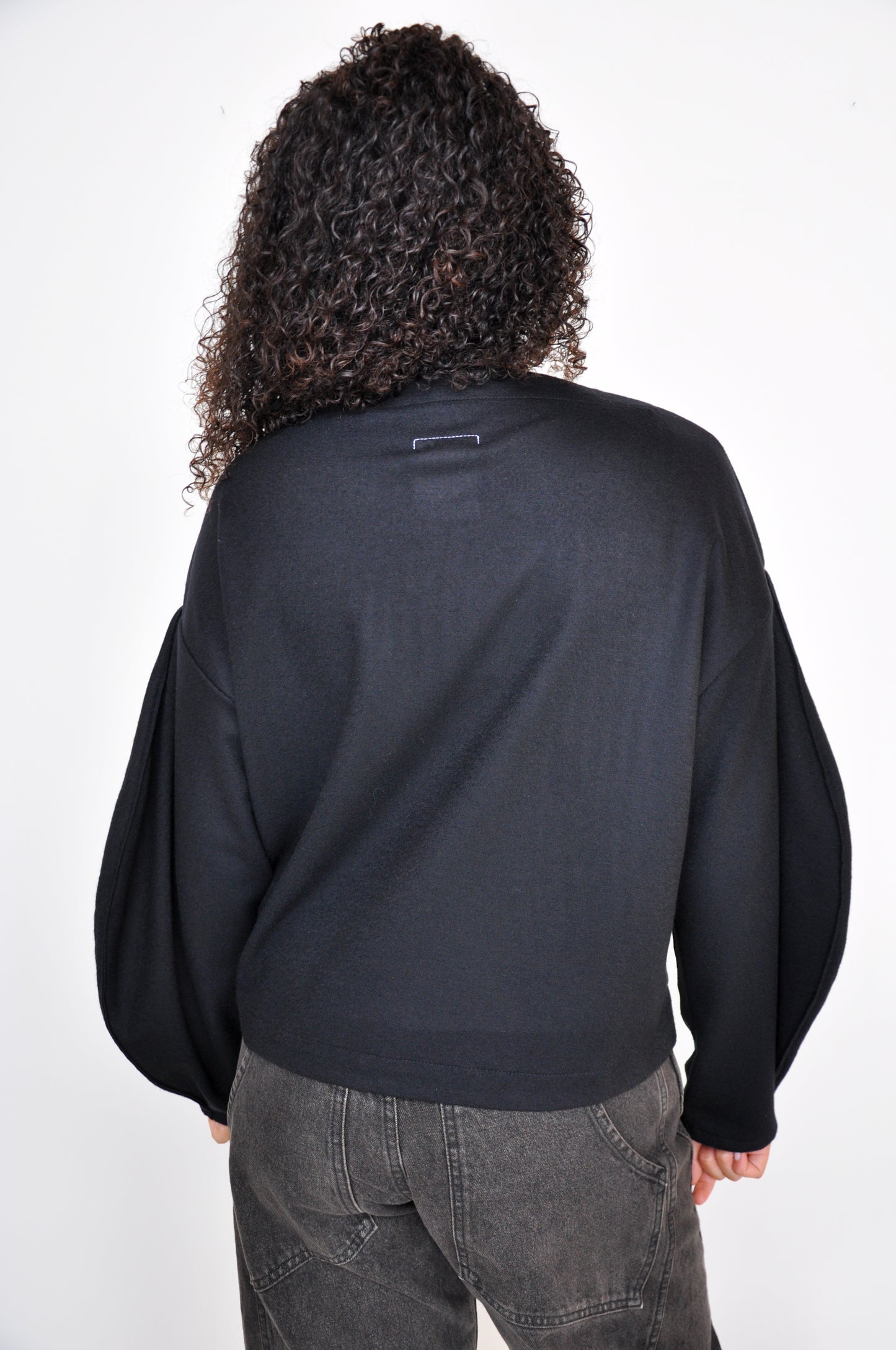 Bonbori Cardigan in Black Wool