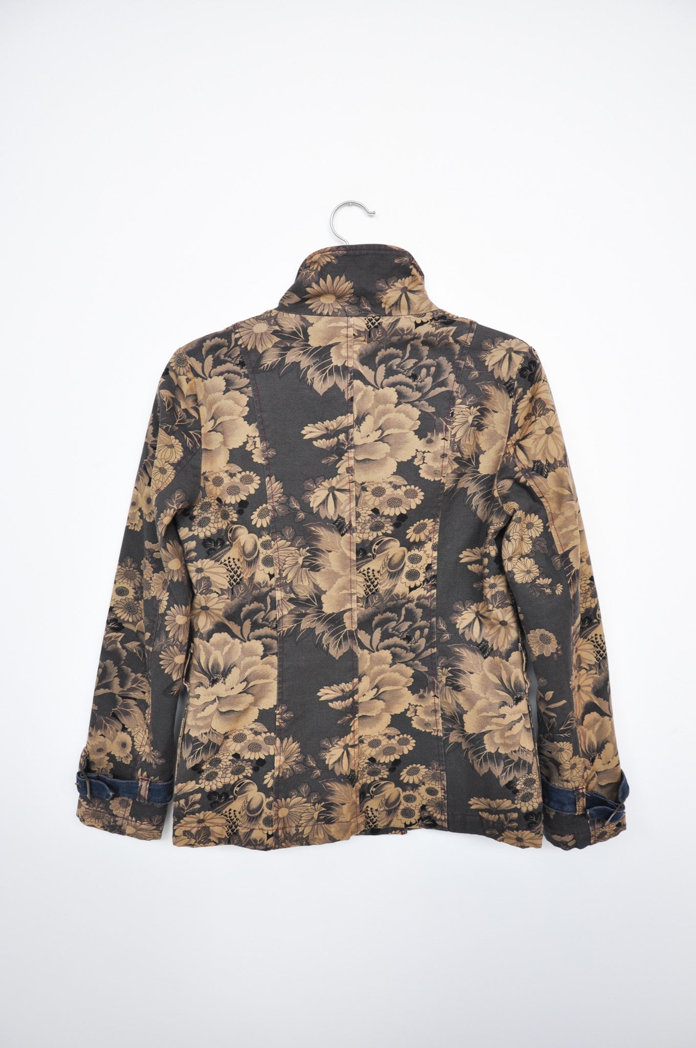 Glamdy Denim Moto Jacket - Brown/Floral