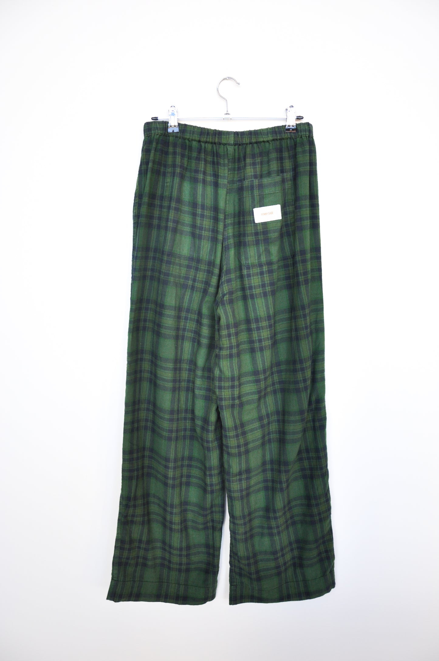 Penny Sage Tartan Pants - green/navy