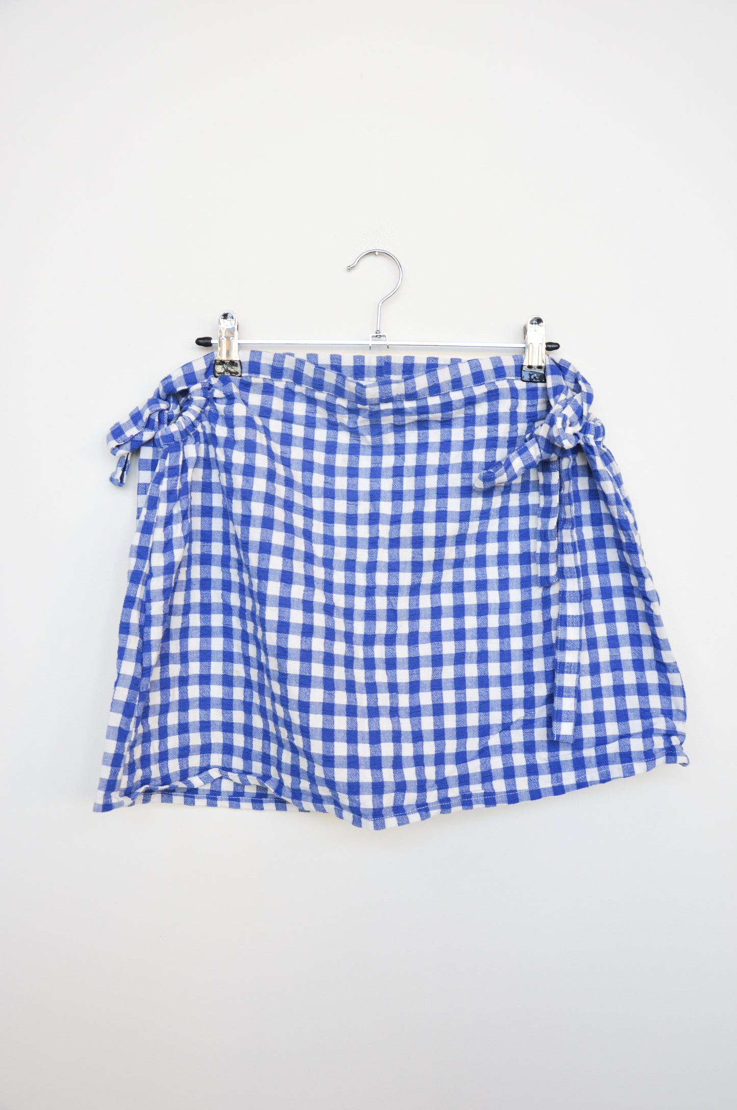 Emma Sofie Gingham Mini Skirt - blue/white
