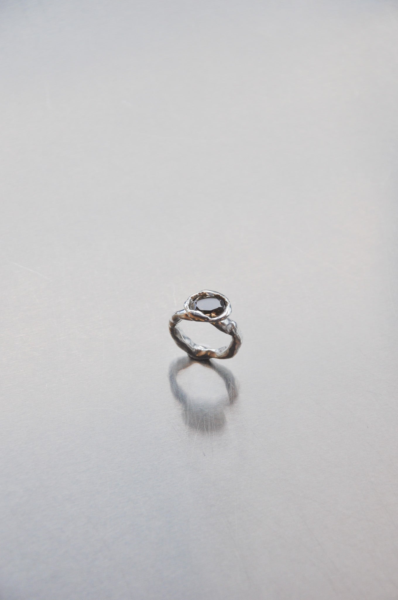 Smoky Quartz Ring in Silver