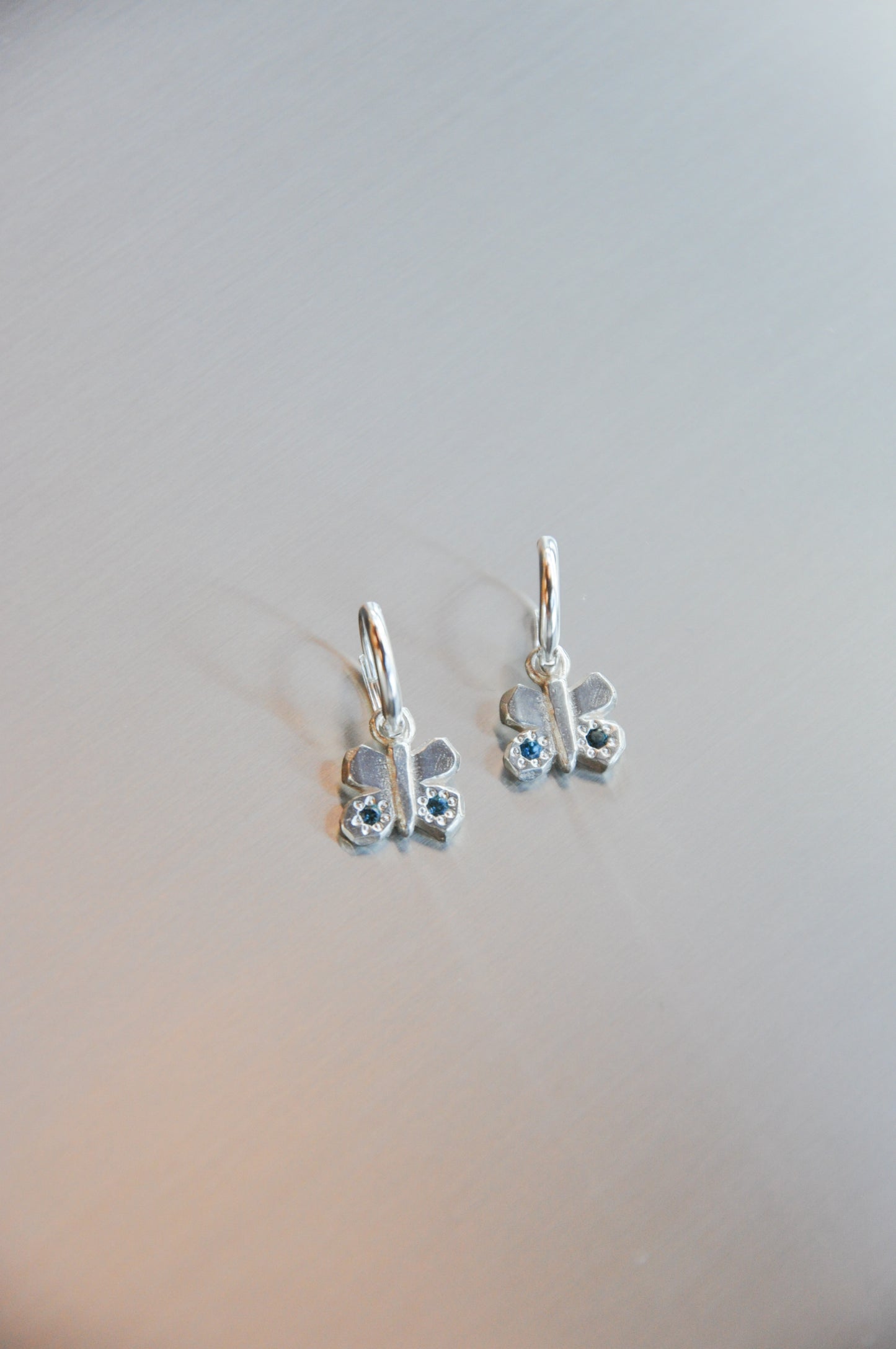 Little Butterfly Earrings in Silver & Topaz