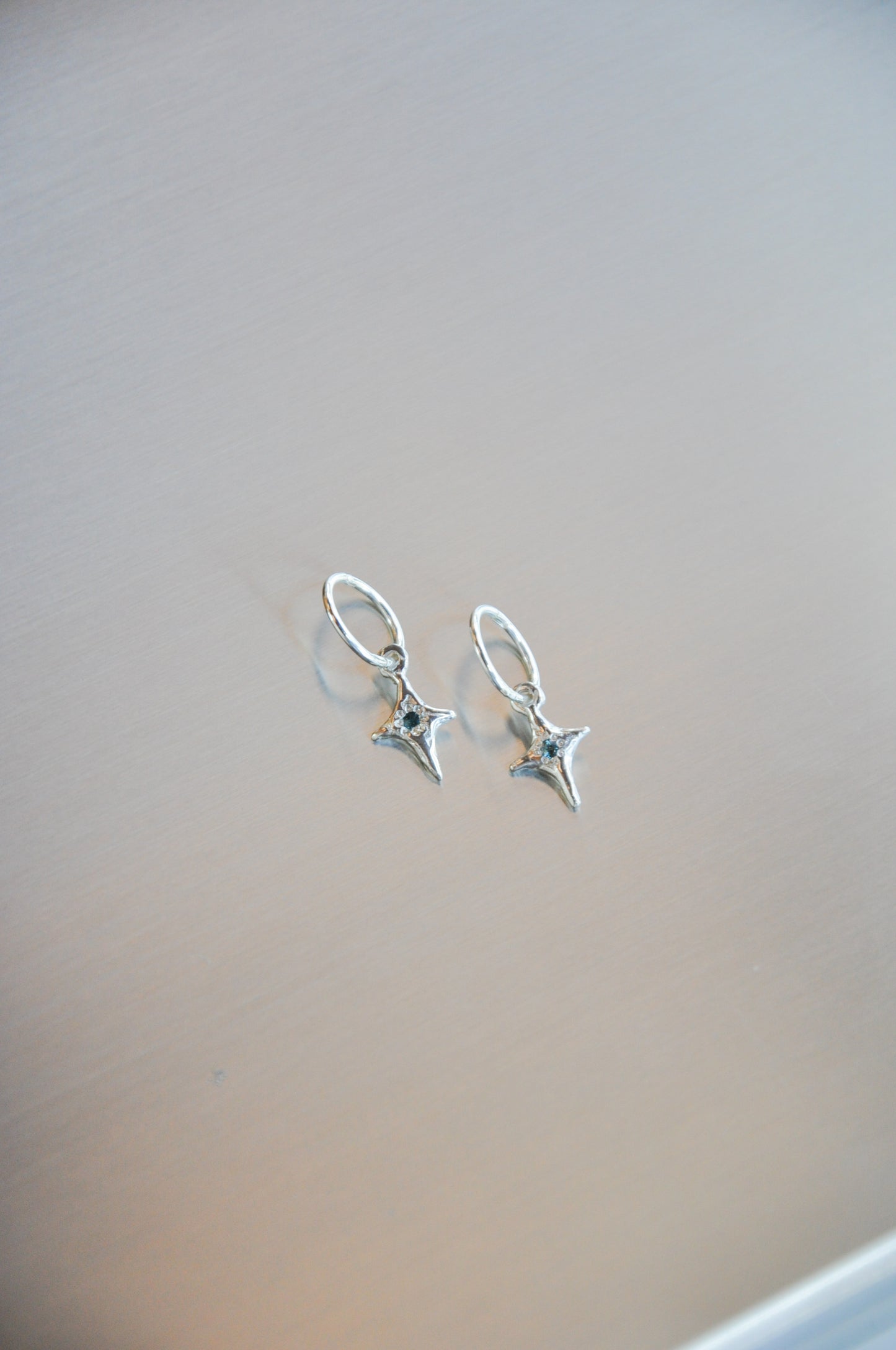 Little Star Earrings in Silver & Topaz