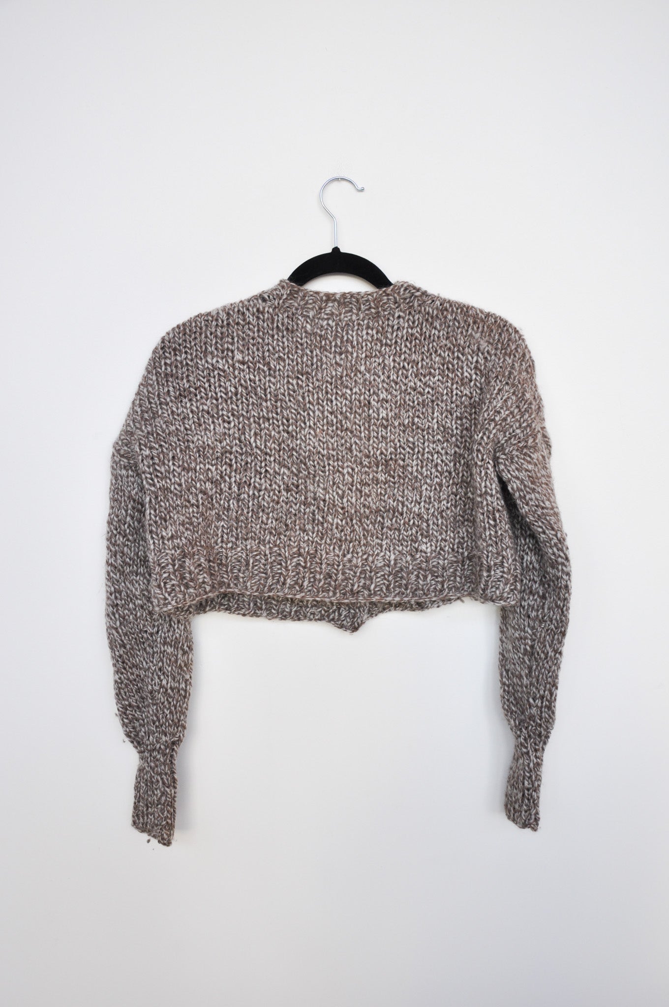 Frisson Knits Cardigan - Brown/White Marle