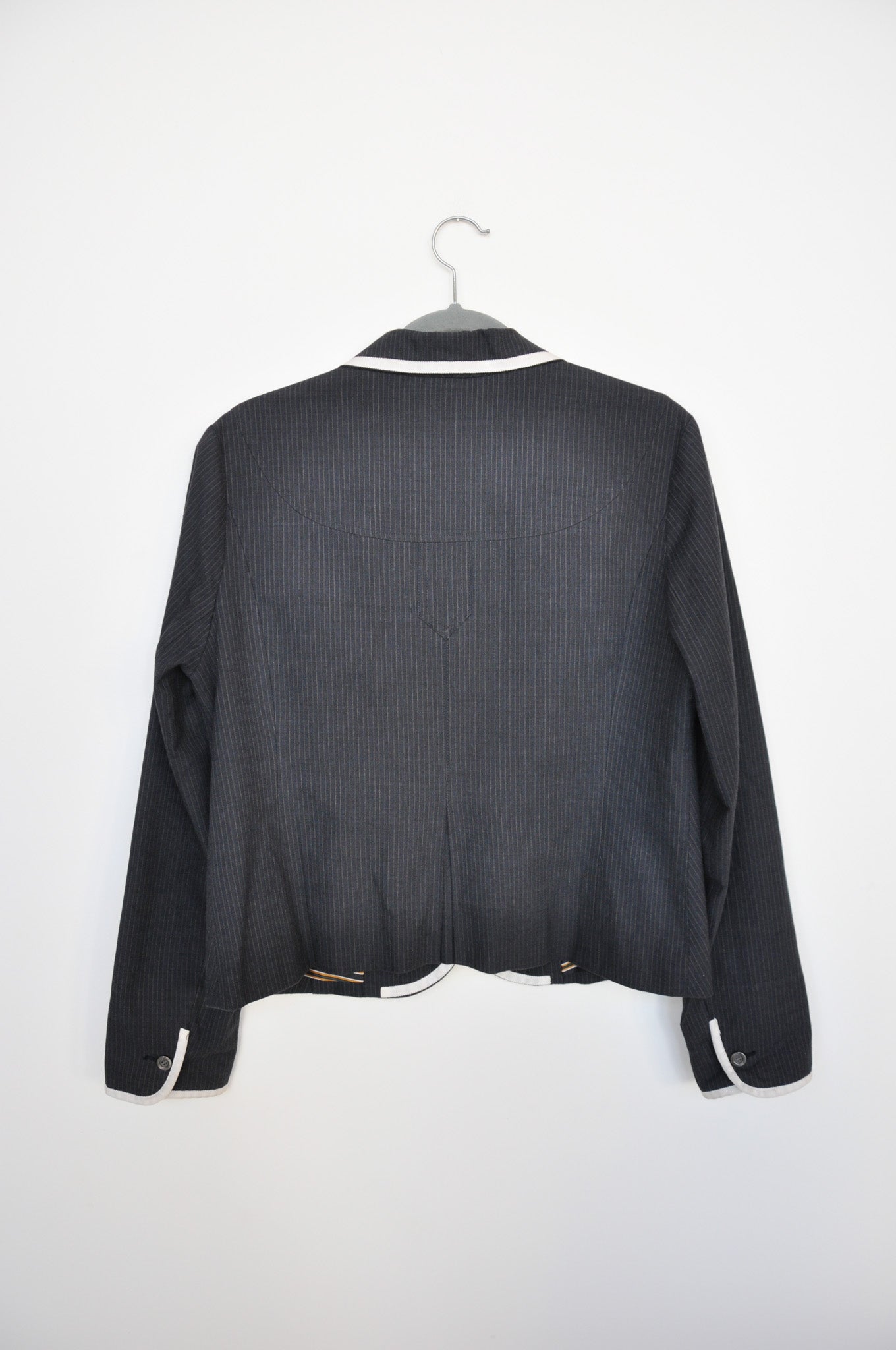 Cooper Cropped Blazer - Navy Pinstripe