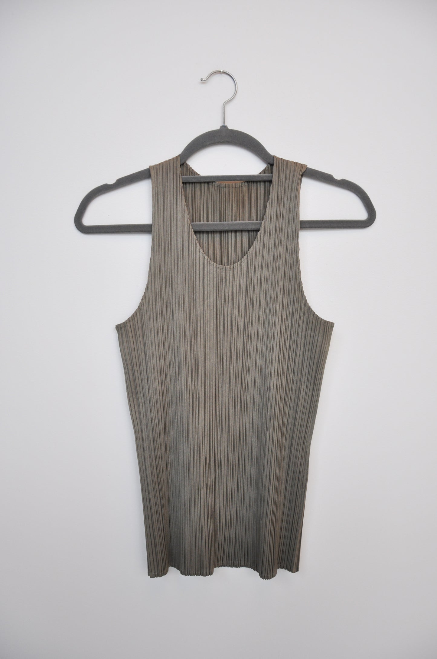 Please Pleats Tank Top - moss