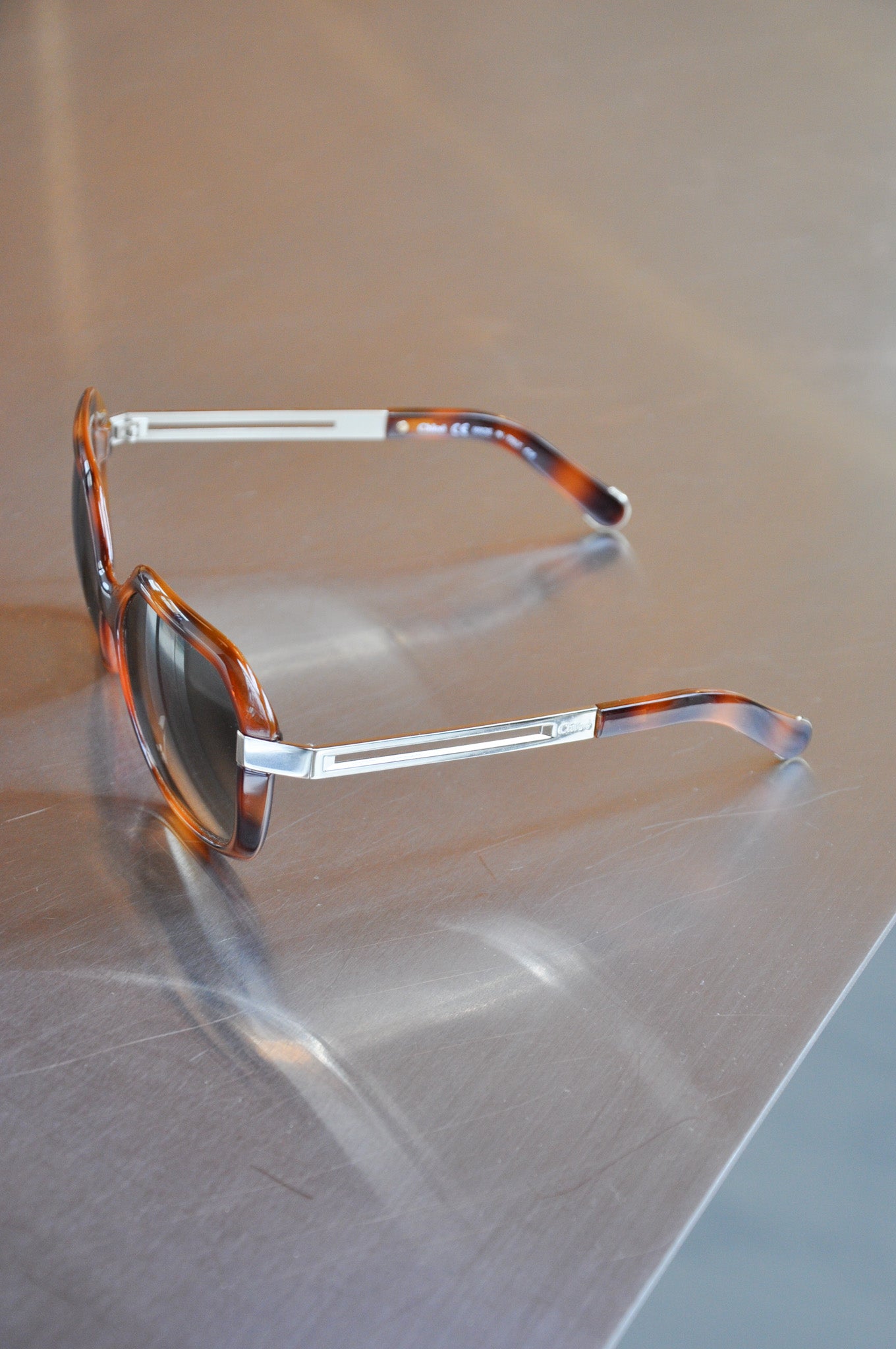 Chloé Rounded Square Sunglasses - Tortoise Shell/Silver