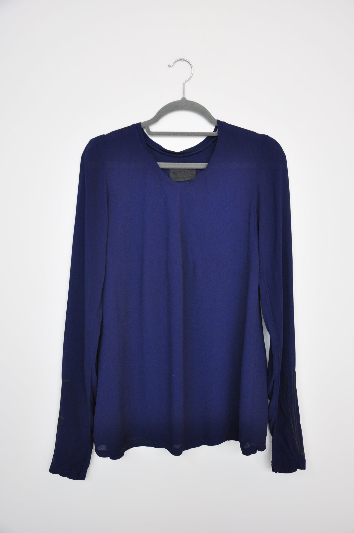 Nom D Long Sleeve Mesh Top - navy