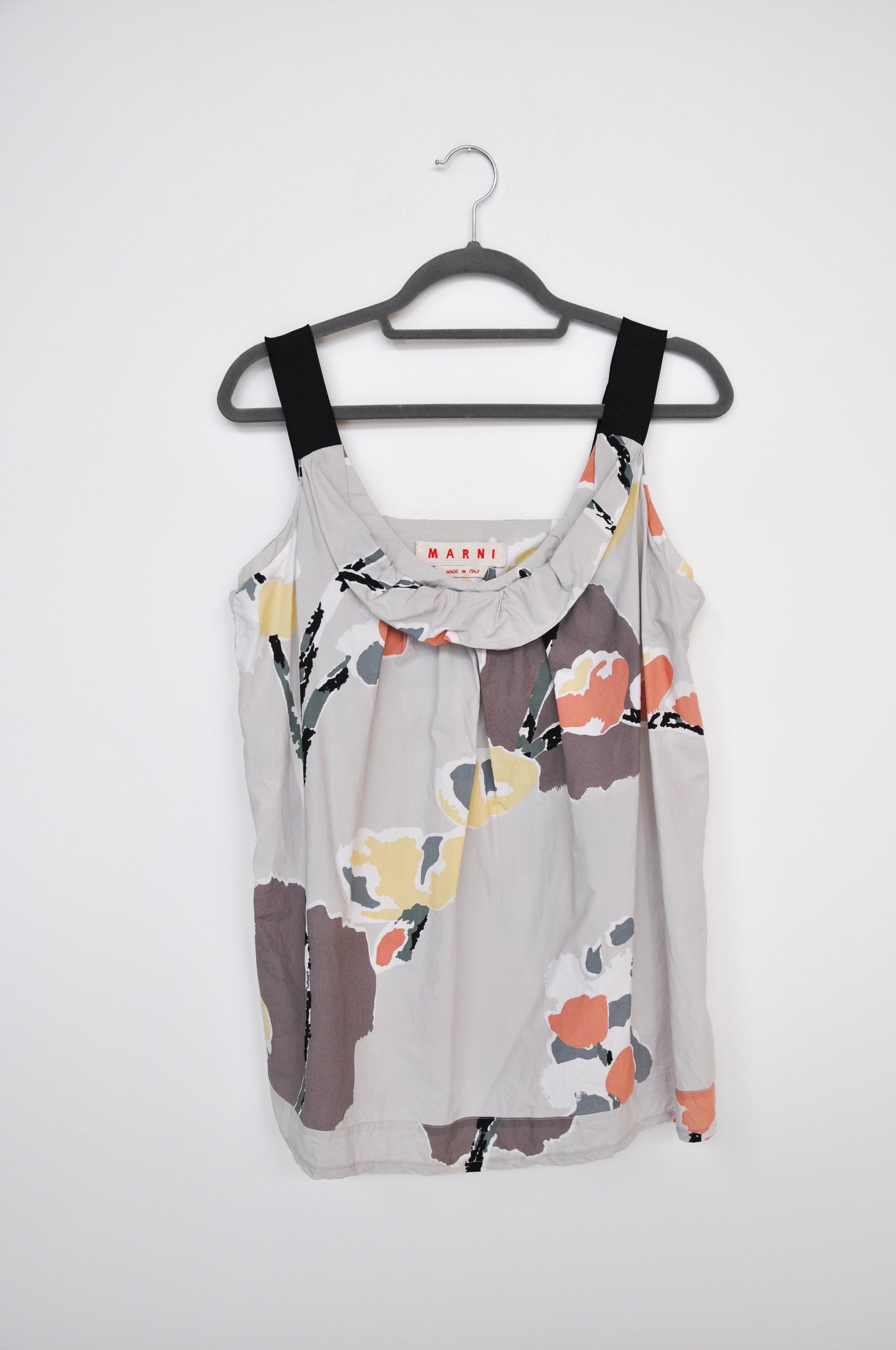 Marni Floral Top - multi grey/yellow/pink