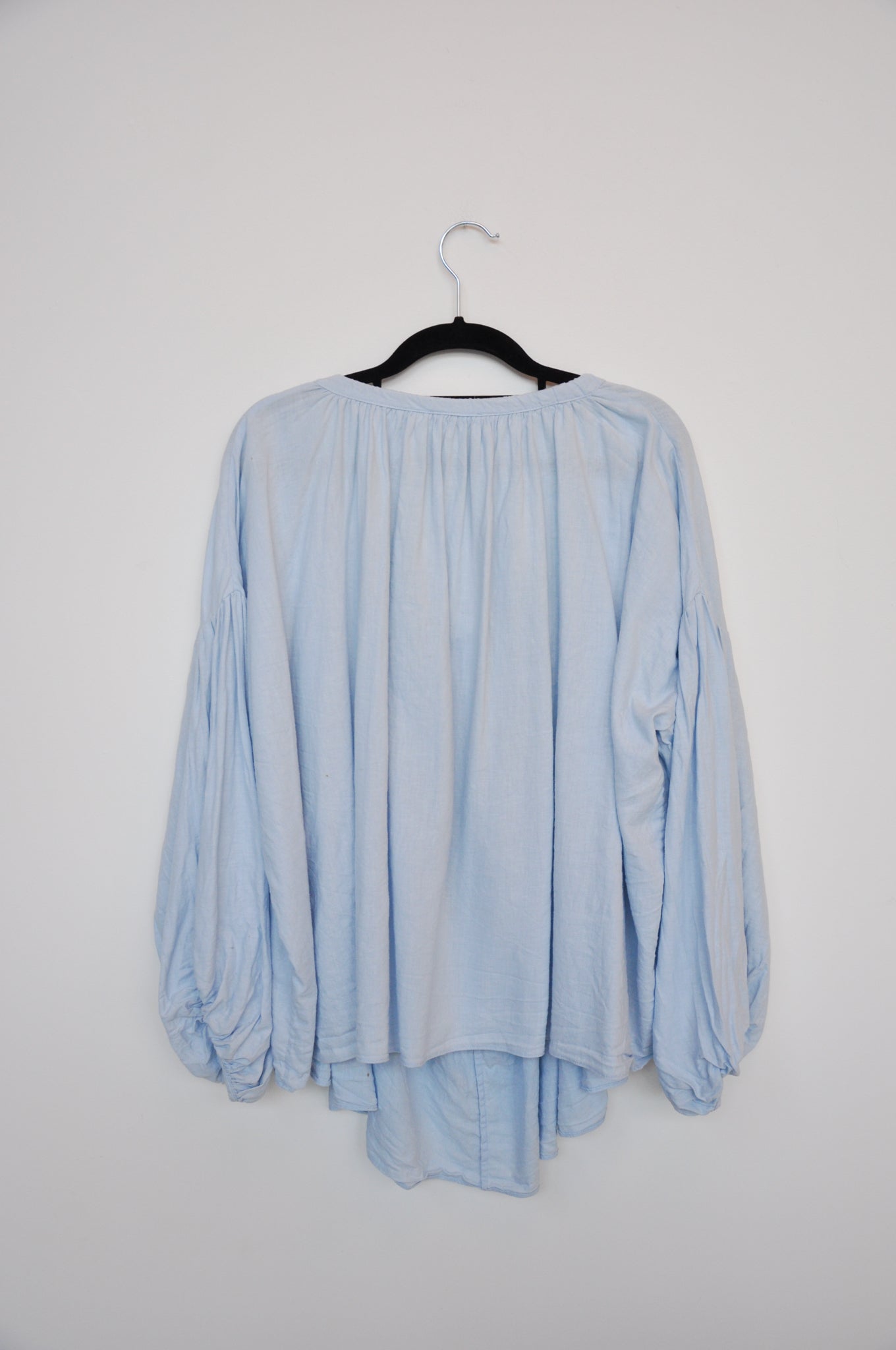 WIXII Peasant Blouse - Pale Blue