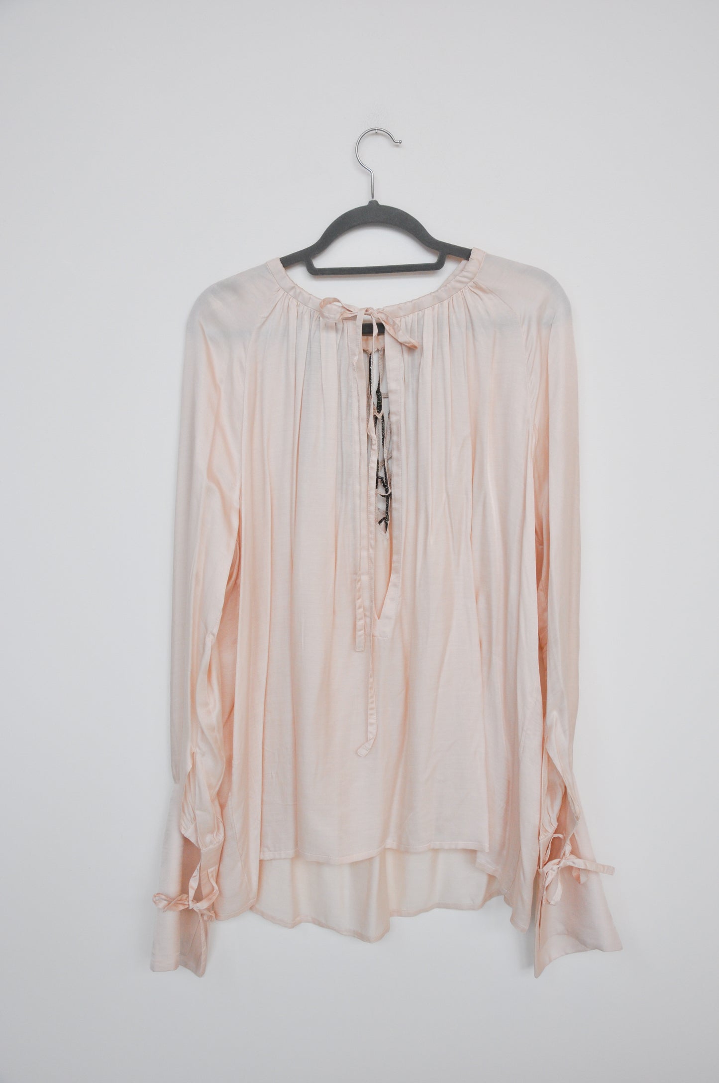 Ann Demulemeester Silk Tunic - pink/glass beads
