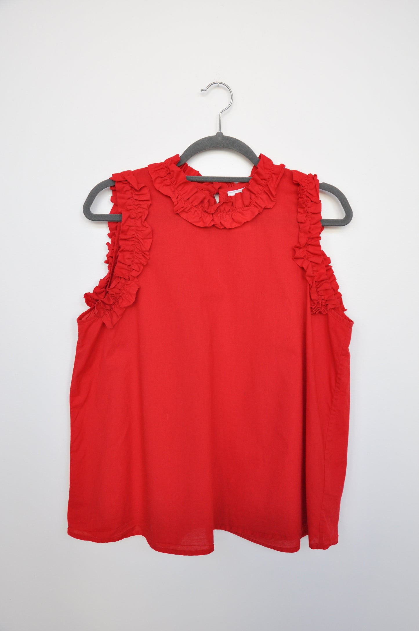 Kowtow Frill Tank Top - red