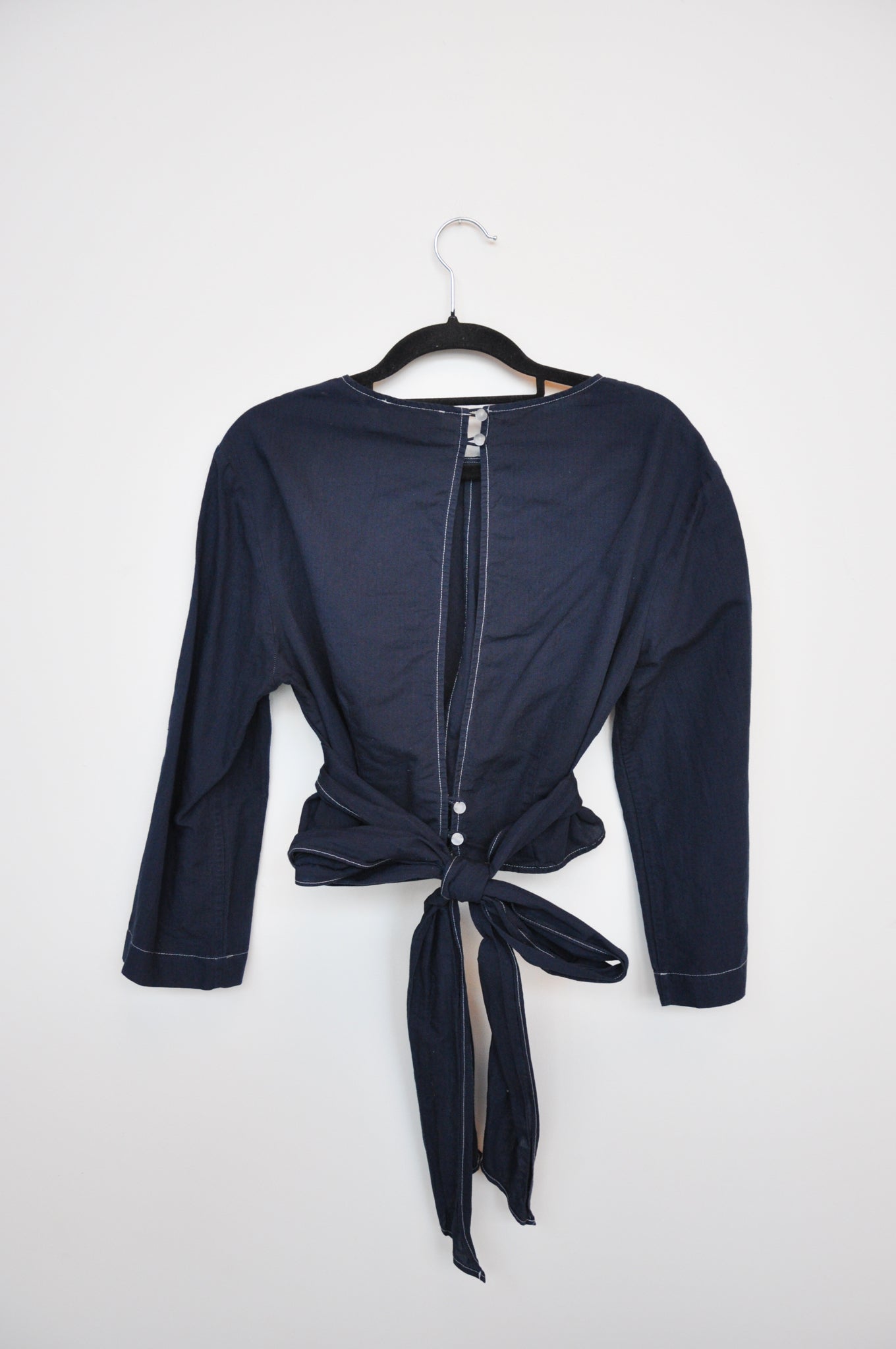 Penny Sage Posey Wrap Top - Navy