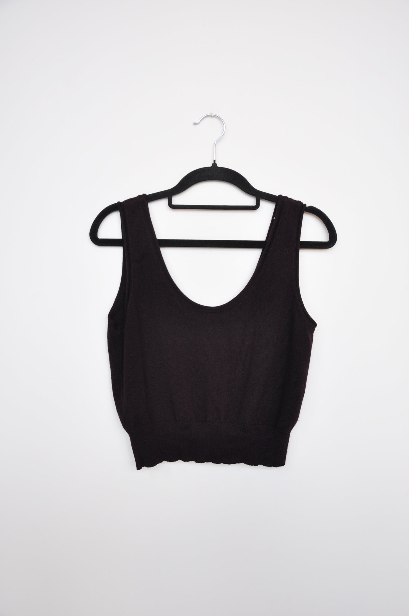 Sarah Bell Merino Cropped Vest -Deep Purple