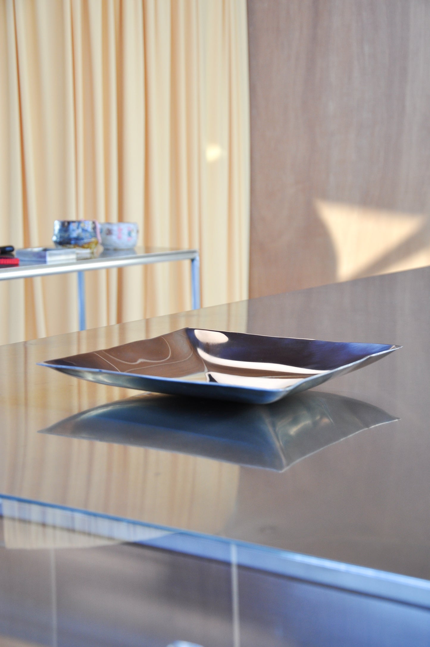 Polished Stainless Steel Hydroform Tray Large