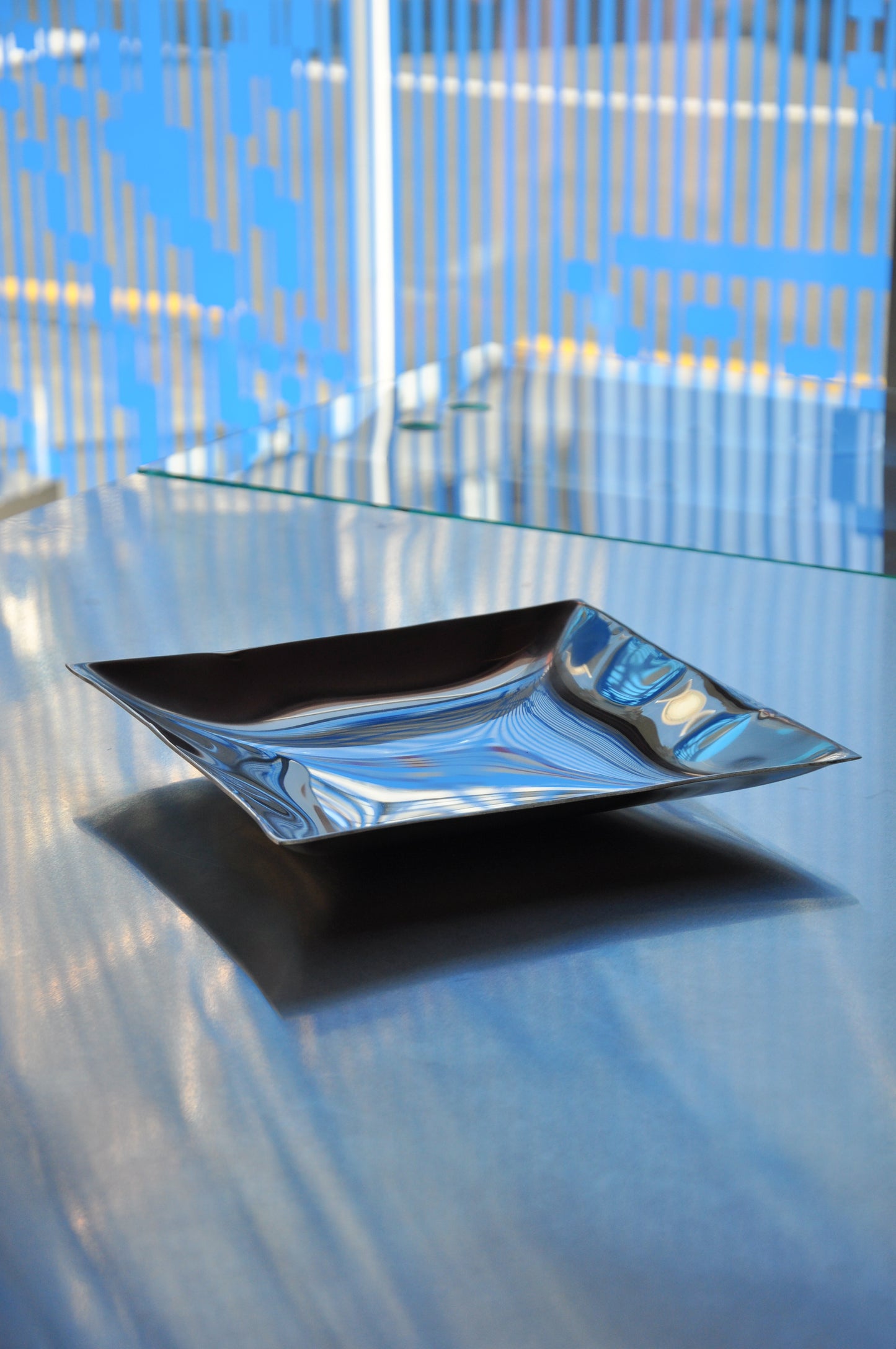 Polished Stainless Steel Hydroform Tray Large
