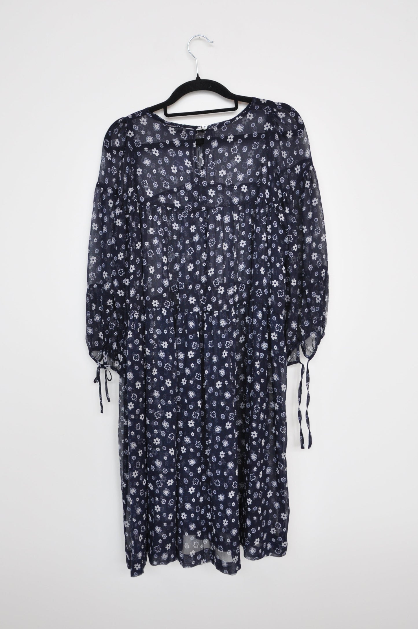 Twenty Seven Names Sheer Floral Dress - navy/white