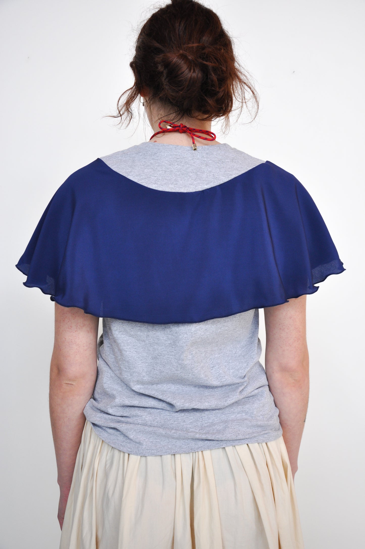 Frill T-Shirt in Blue & Navy